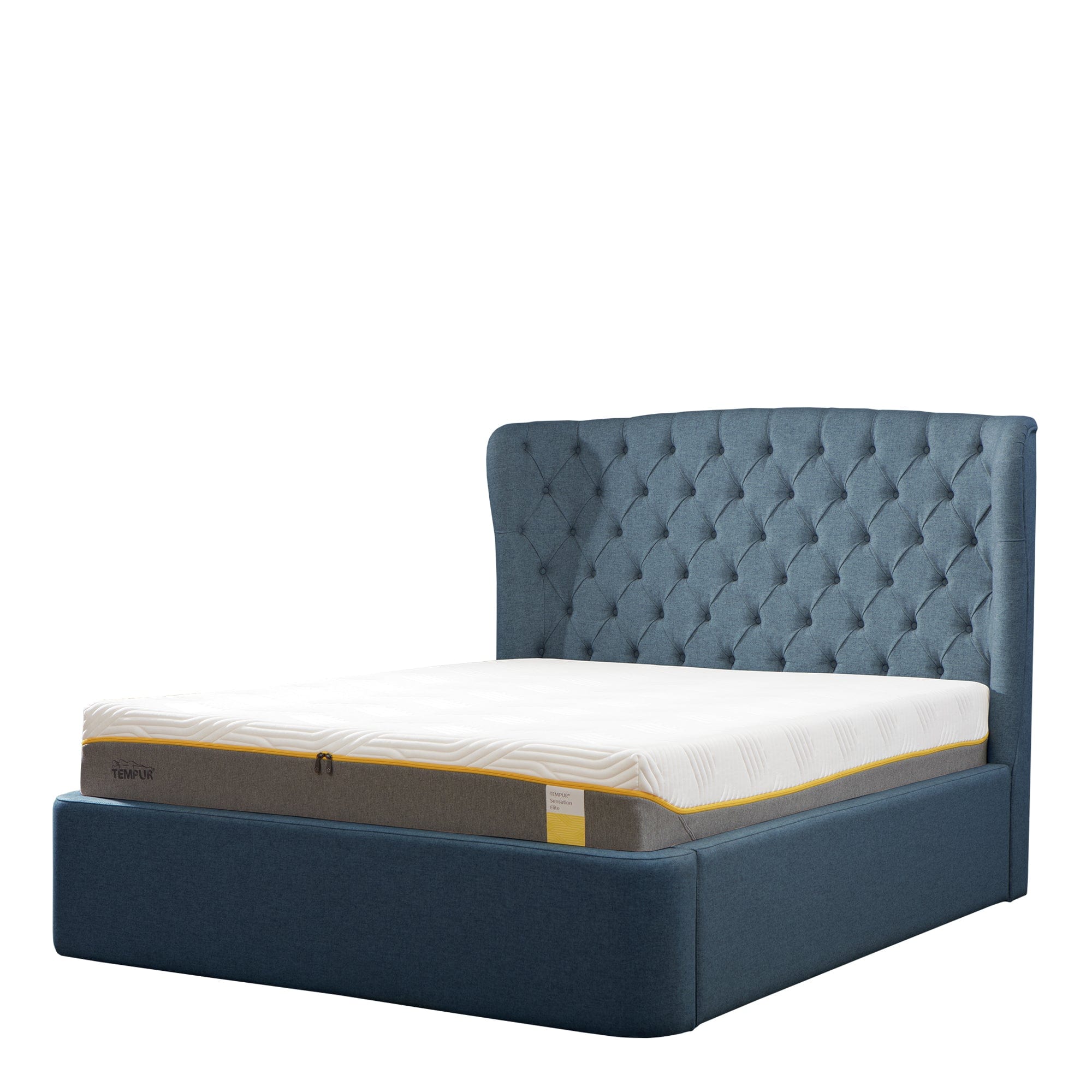 Tempur Holcot - King (150cm) Ottoman Bed Frame in Shetland Navy