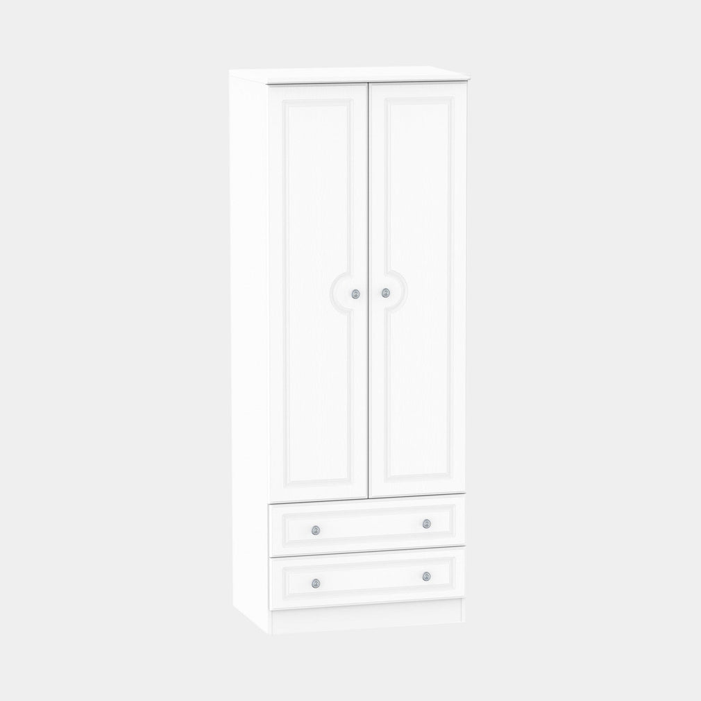 Ashford - Tall 2 Door/2 Drawer Robe In White