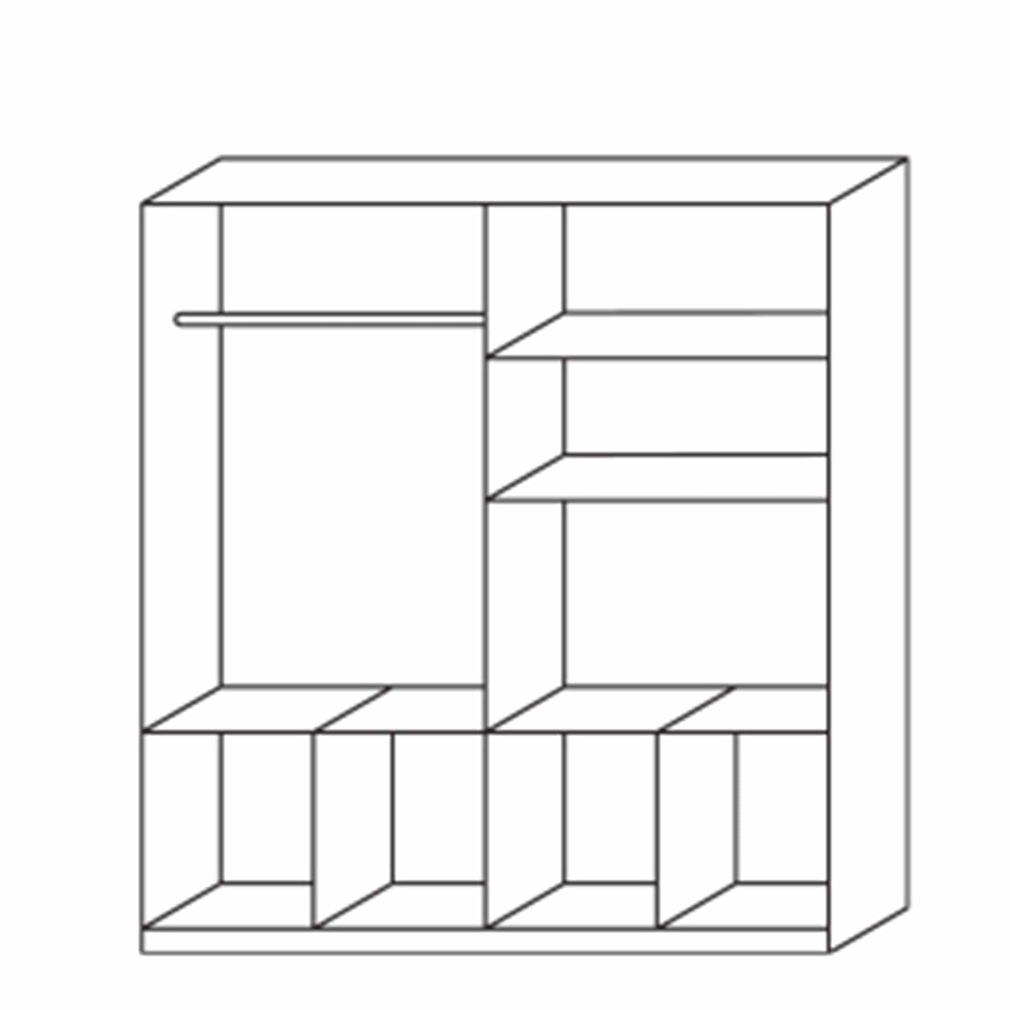 Amalfi - 4 Door 2 Mirror 8 Drawers Hinged Combi Robe