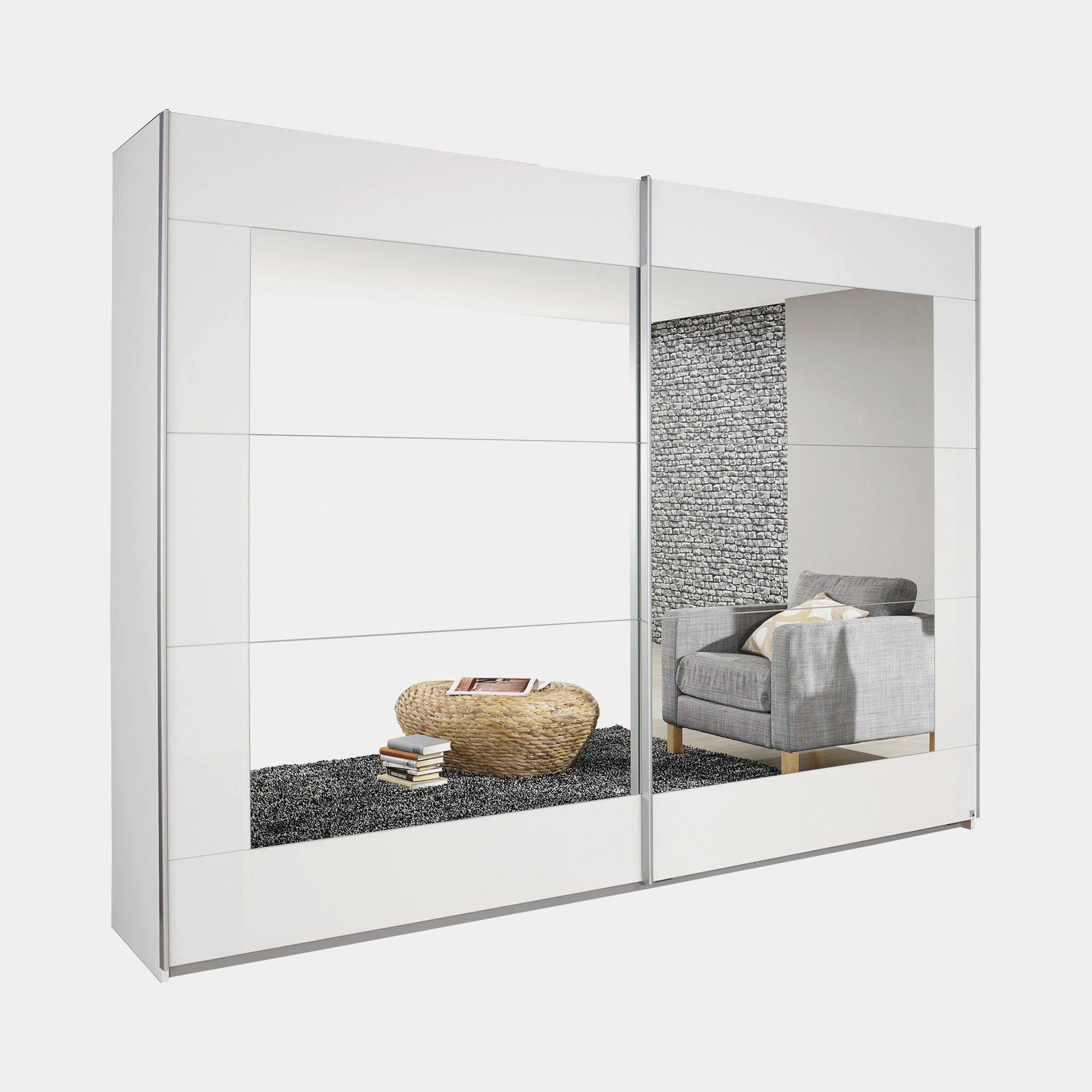 Arkana - 2 Sliding Door Robe With Mirror Doors 181cm
