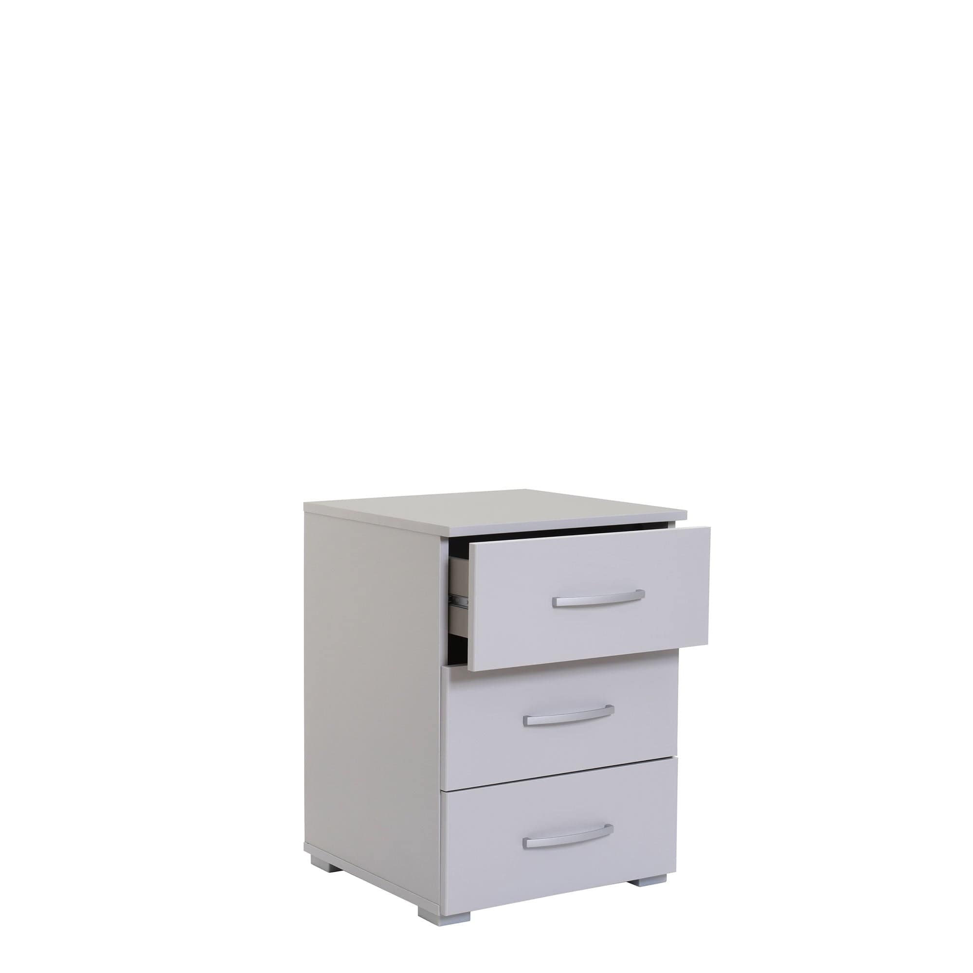3 Drawer Bedside Table In AD390 Silk Grey  Supplied Packed Flat