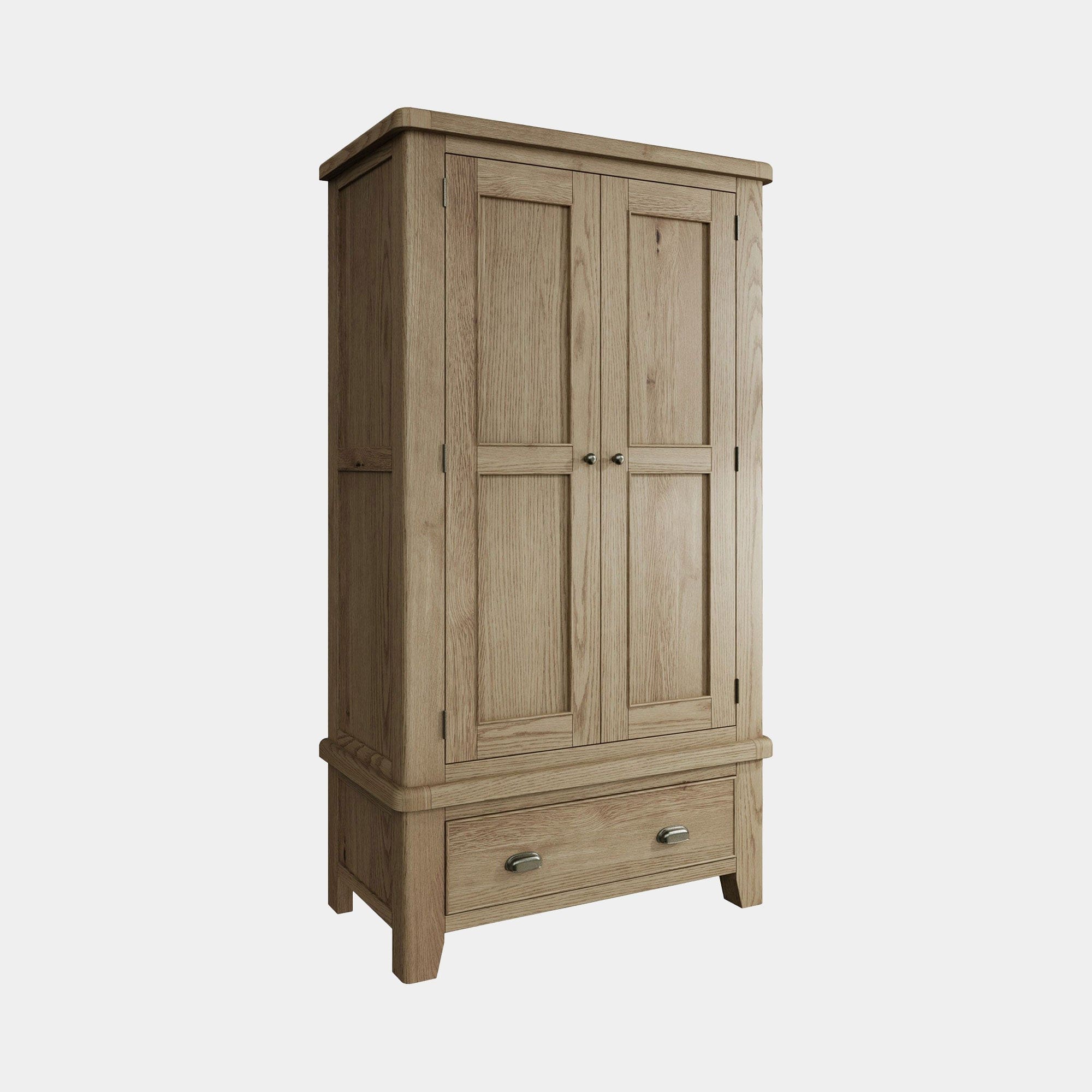 Farringdon - 2 Door Gents Wardrobe Oak Finish (Supplied Packed Flat)