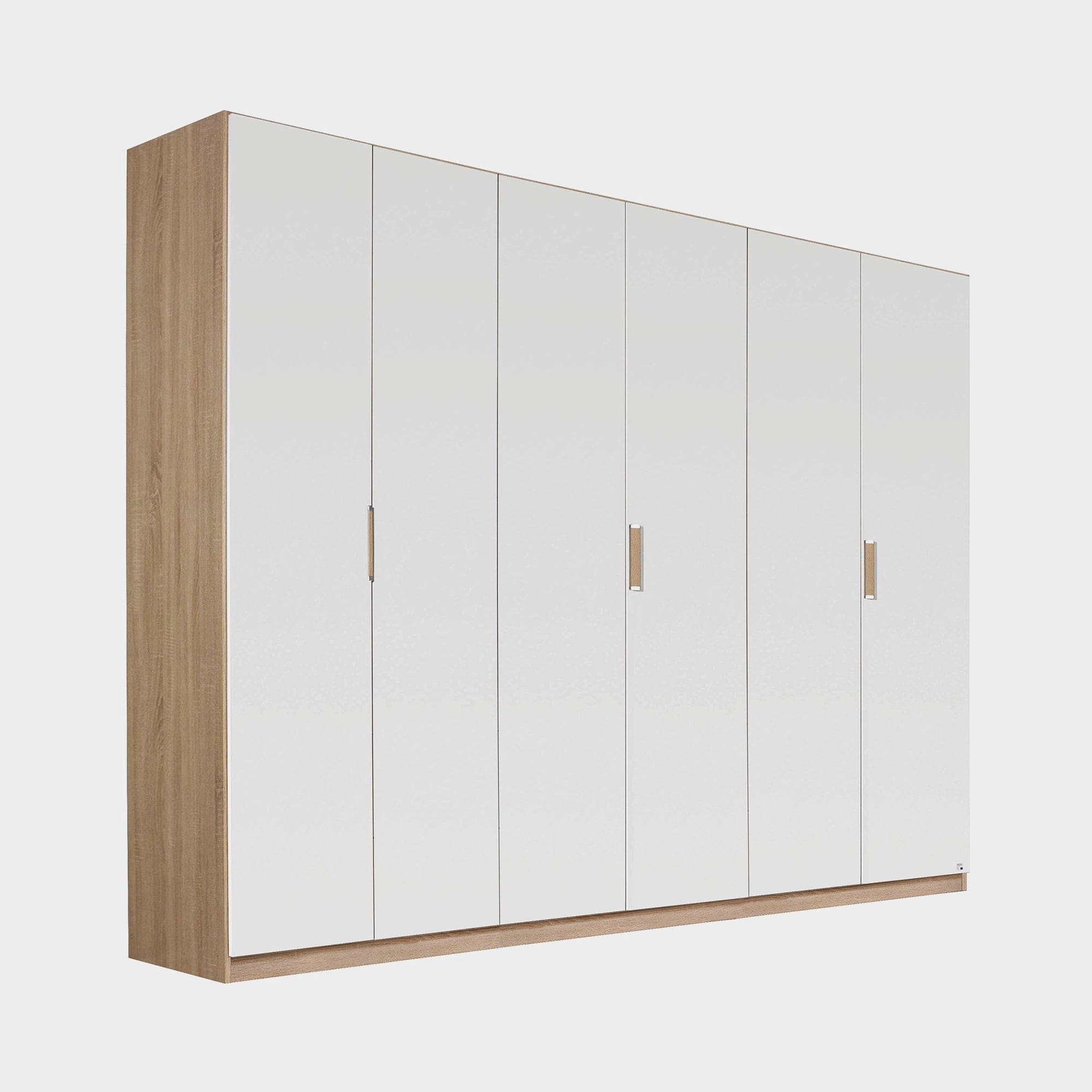 Gamma - 271cm Hinged 6 Door Robe In Glass With Vertical Trim 53G9