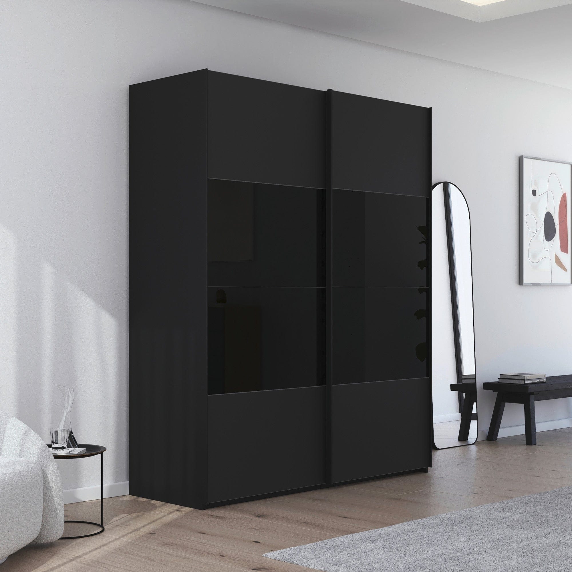 Montpellier - Sliding 2 Door Wardrobe, Black
