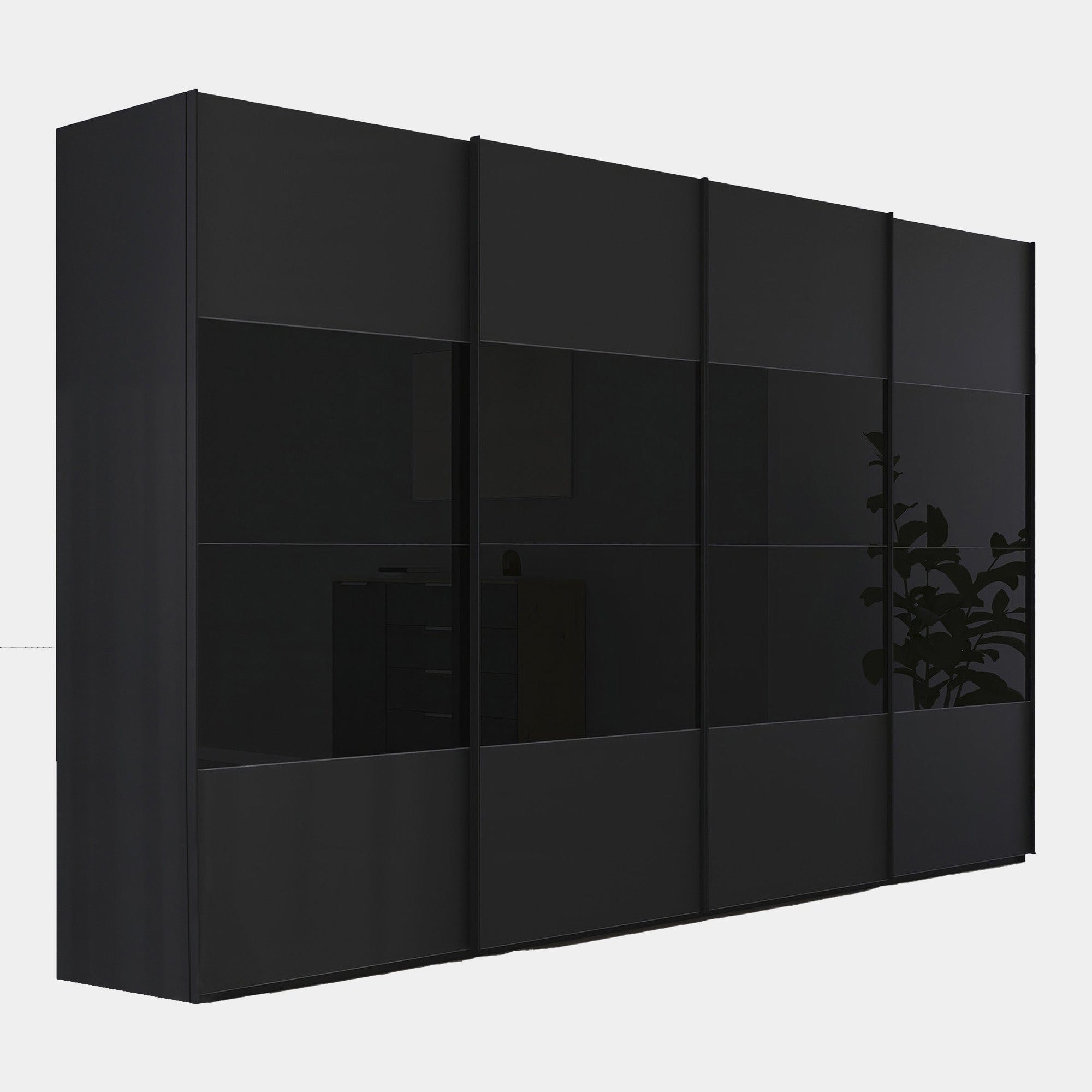 Montpelier - 400cm 5DVE Mix Colour/Matt Glass 4 Door Sliding Robe 223cm H