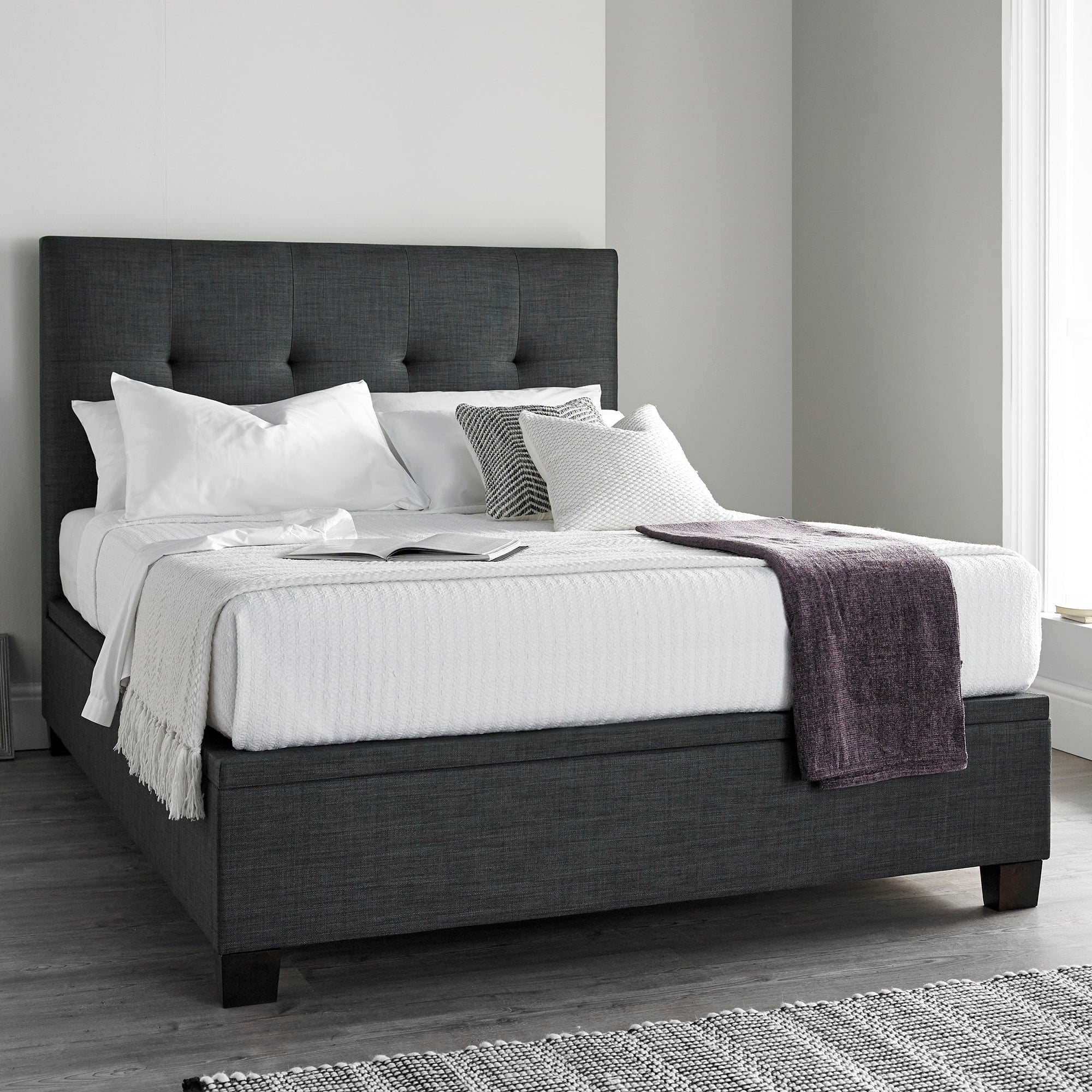 Nicola - Ottoman Bed Frame, Slate