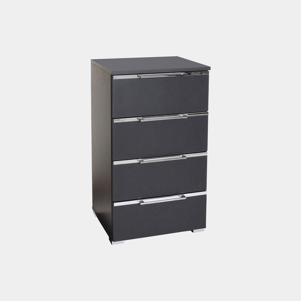 Omega - 47cm 4 Drawer Bedside Table In Colour With Horizontal Trim 638N