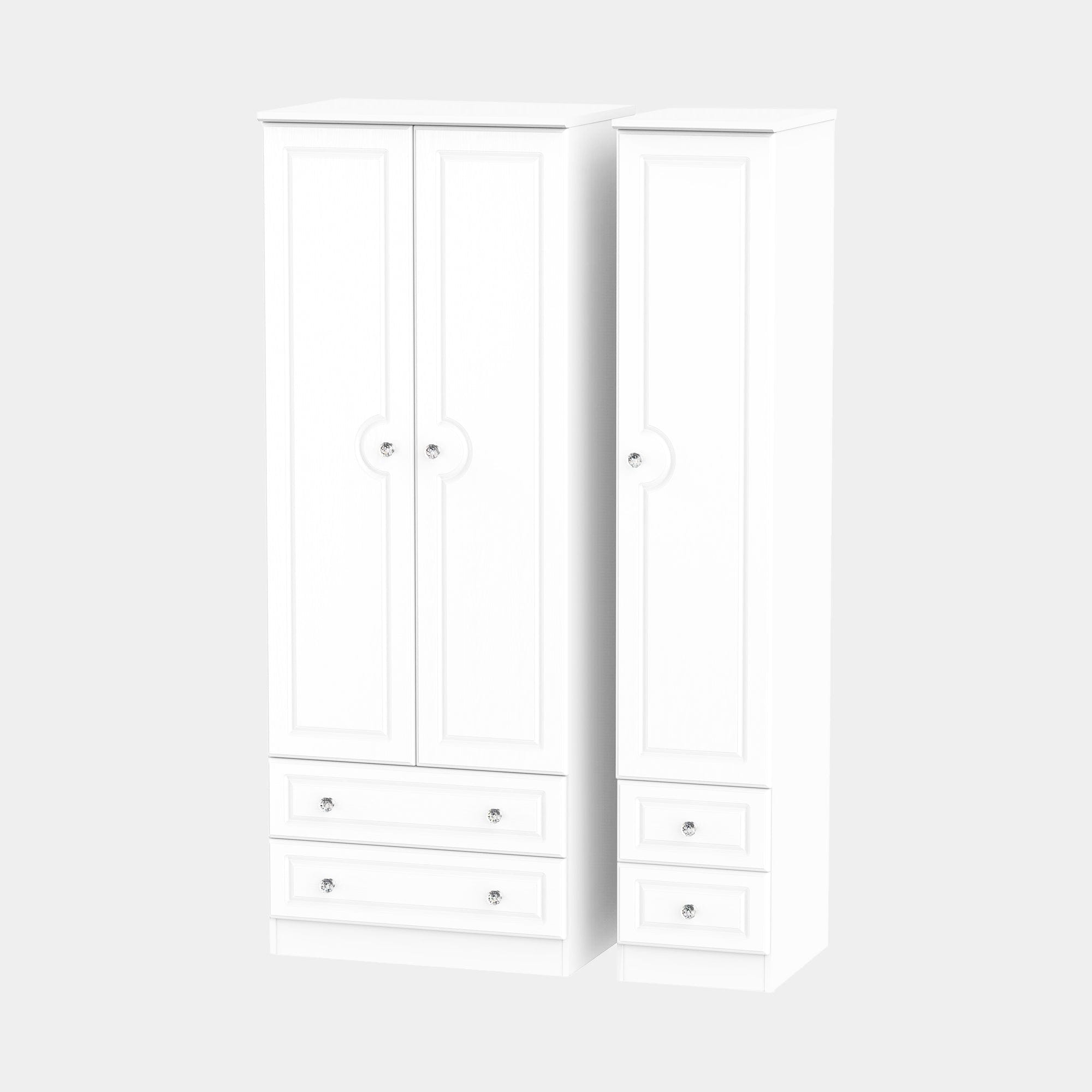 Penshurst - Tall Triple 2+2 Drawer Robe In White