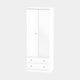 Penshurst - Tall 2 Door/2 Drawer Mirror Robe In White