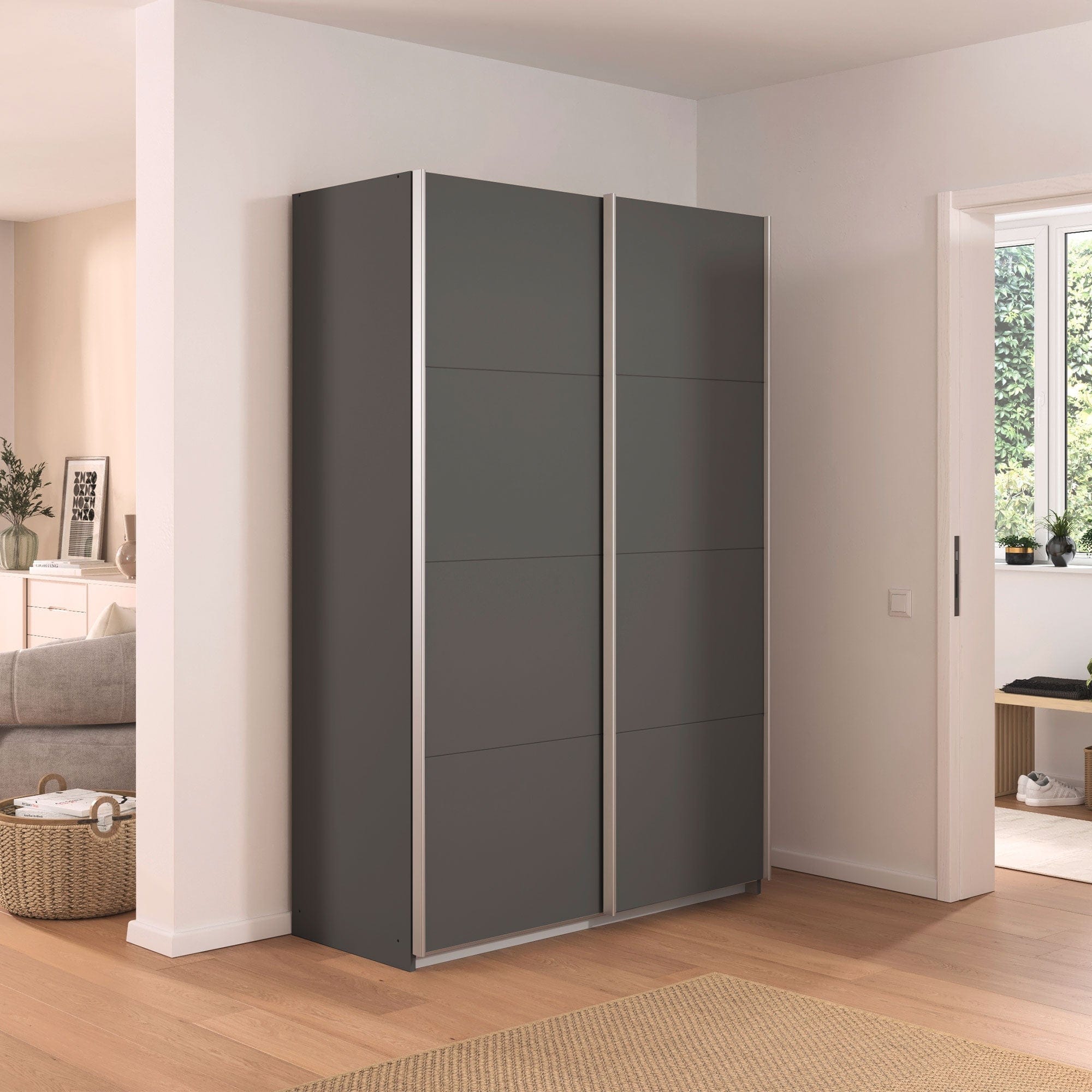 Piave - Sliding 2 Door Wardrobe, Colour Front