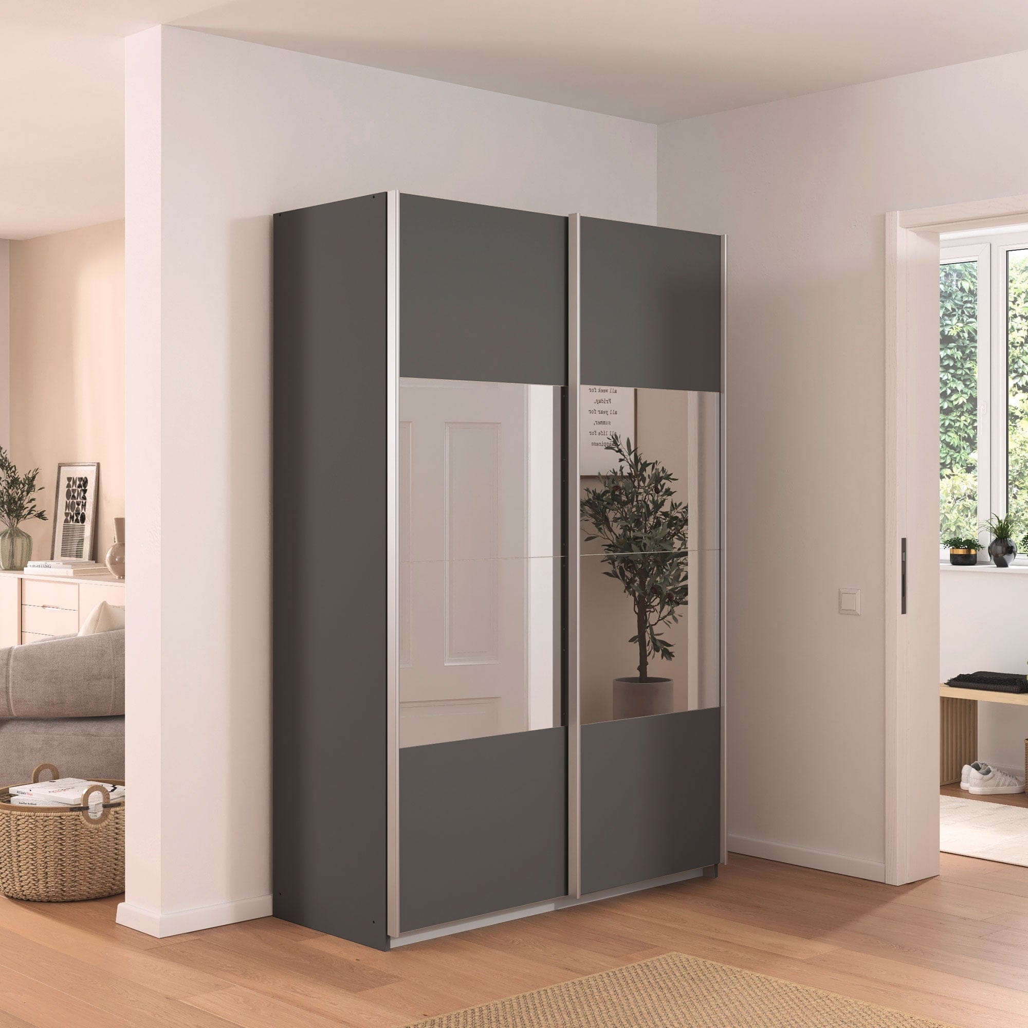 Piave - 54J2 181cm 2 Door /1 Mirror Sliding Robe Colour Front