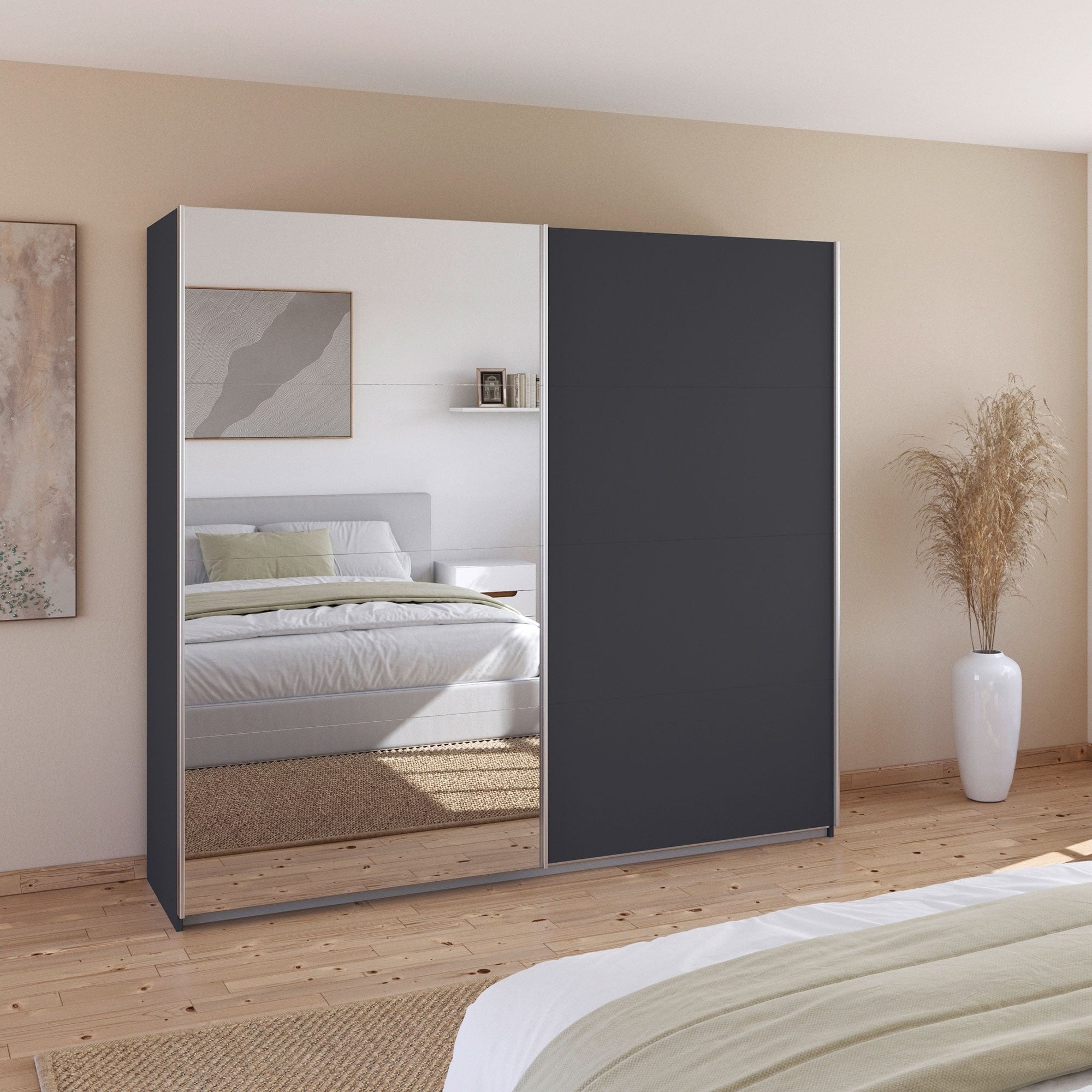 Piave - Sliding 2 Door Wardrobe With Mirror