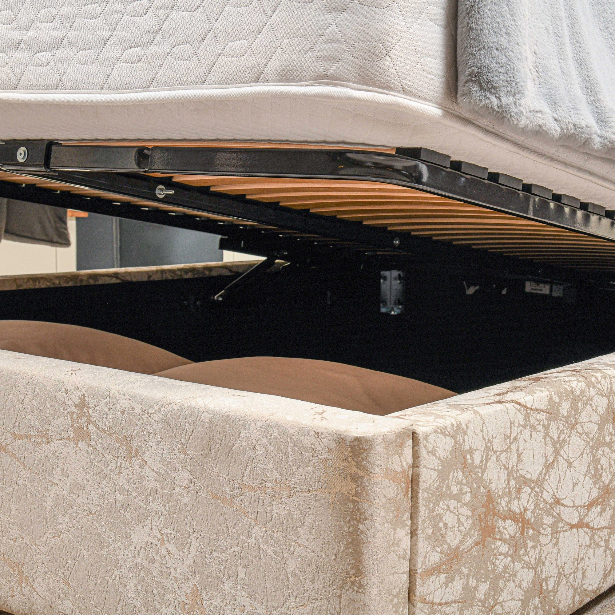 Romeo - Bed Frame Ottoman Double (135cm) In Standard Fabric