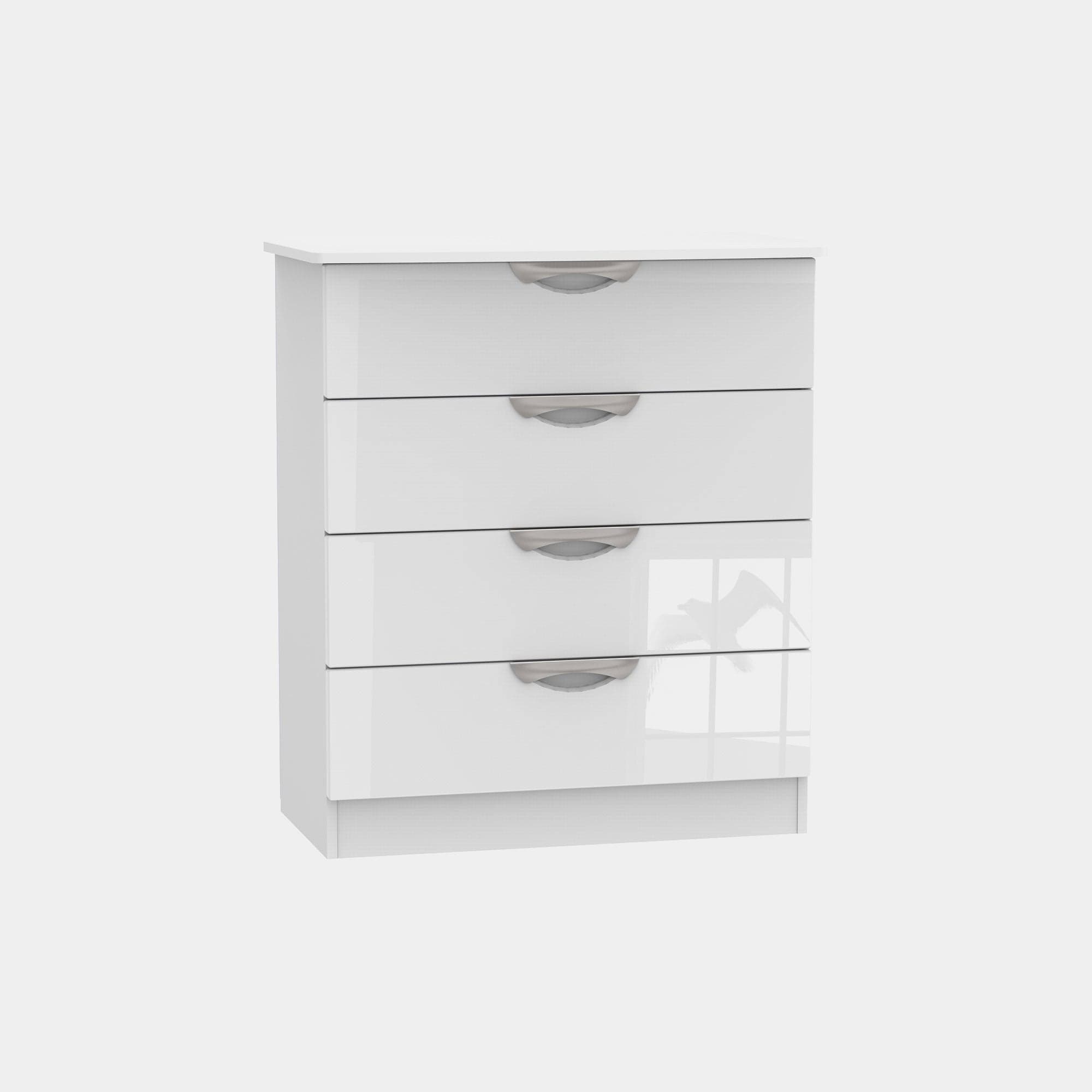 Stanford - 4 Drawer Chest White High Gloss Fronts And Base