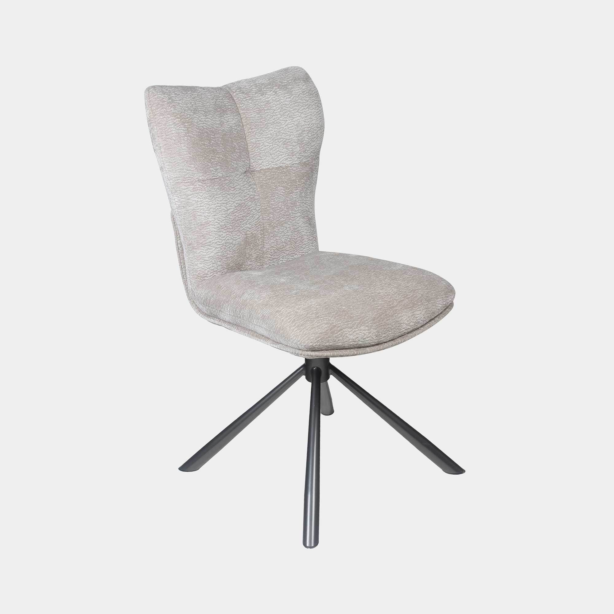 Alonso - Swivel Dining Chair In Beige Fabric