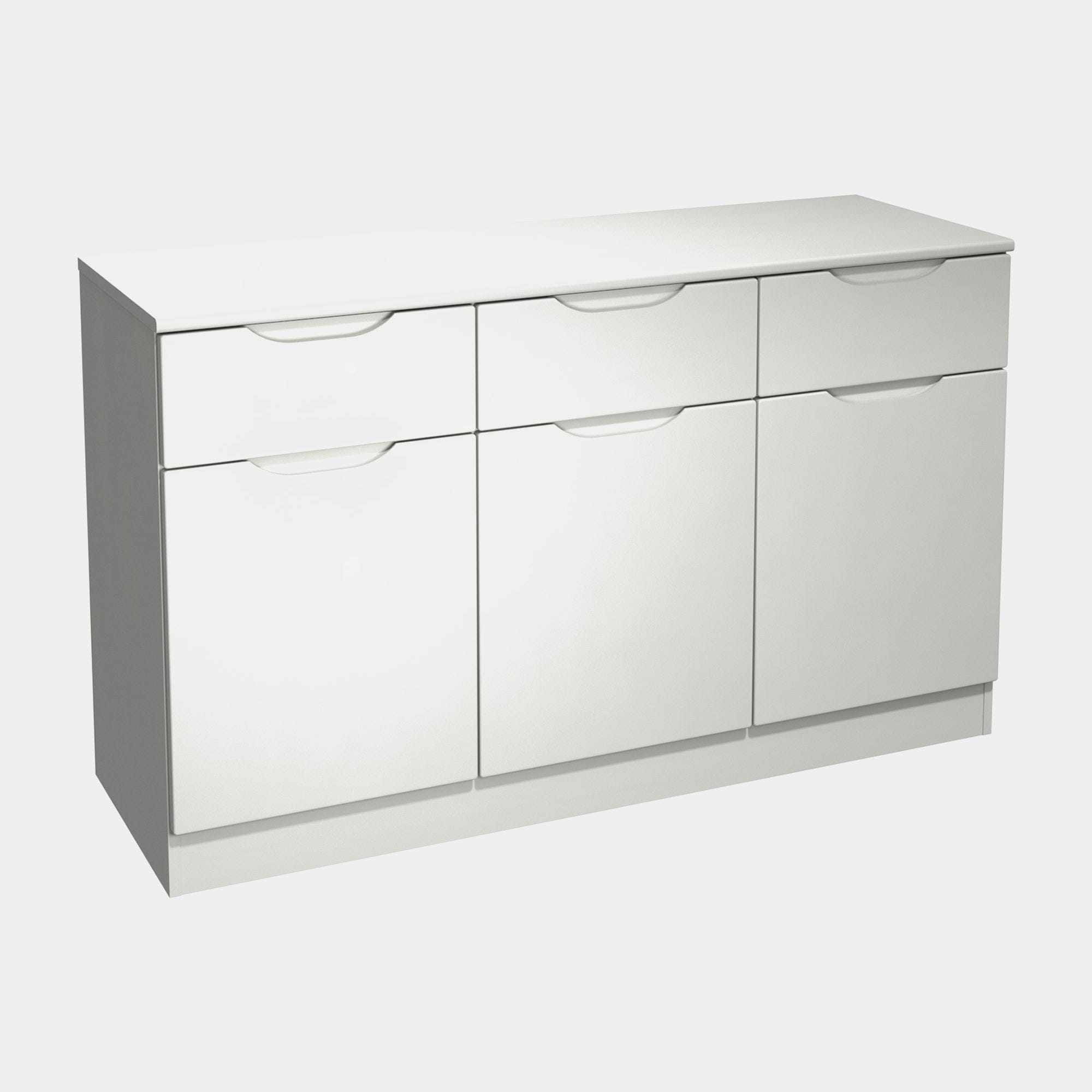 Alton - 3 Door Sideboard With Drawers, High Gloss White