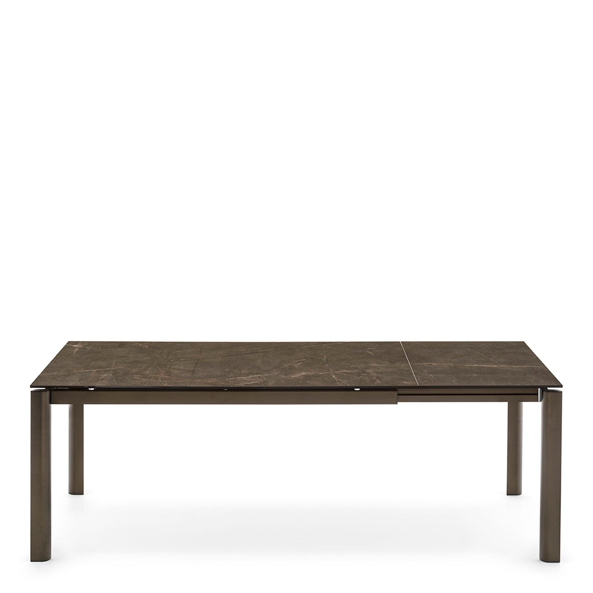 CS4139-R130 130cm Ext Dining Table In P29L Matt Bronze Leg With P14C Ceramic Bronze Top