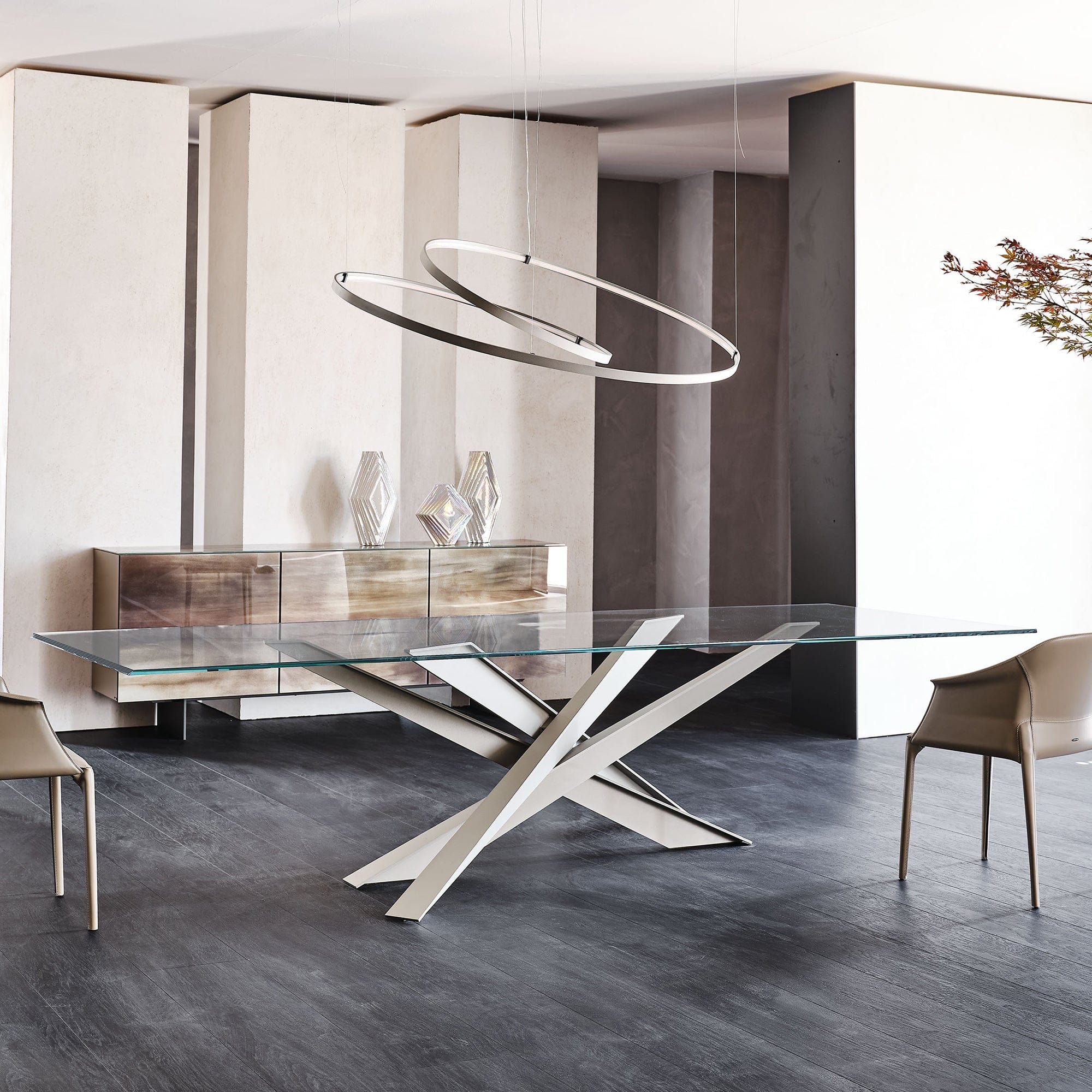 Cattelan Italia Lancer - Dining Table 240cm x 120cm x 74h In GFM69 Graphite Base