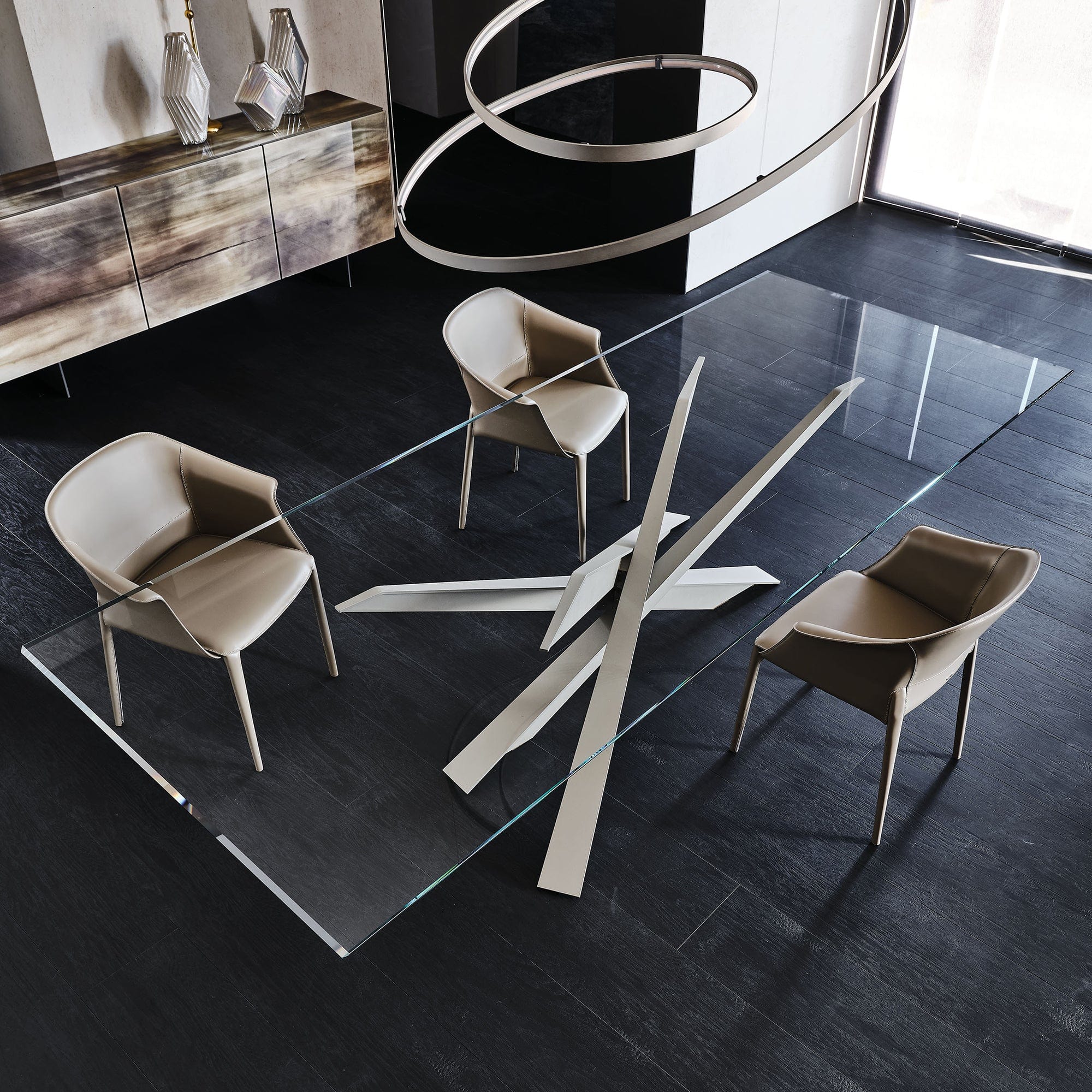Cattelan Italia Lancer - Dining Table 240cm x 120cm x 74h In GFM69 Graphite Base