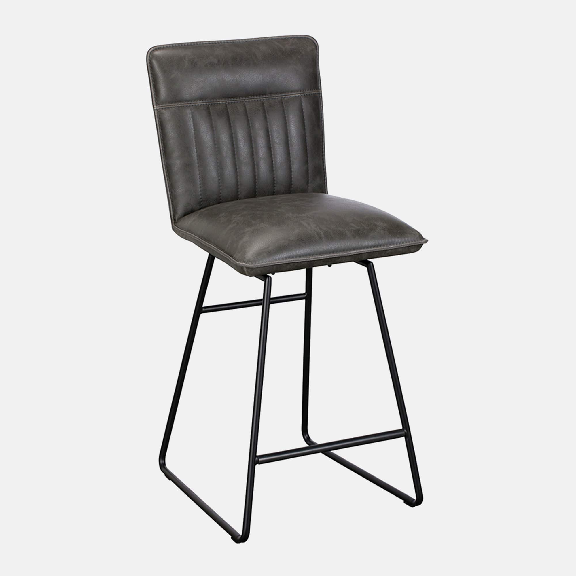 Copper - Swivel Bar Stool, PU Leather Grey