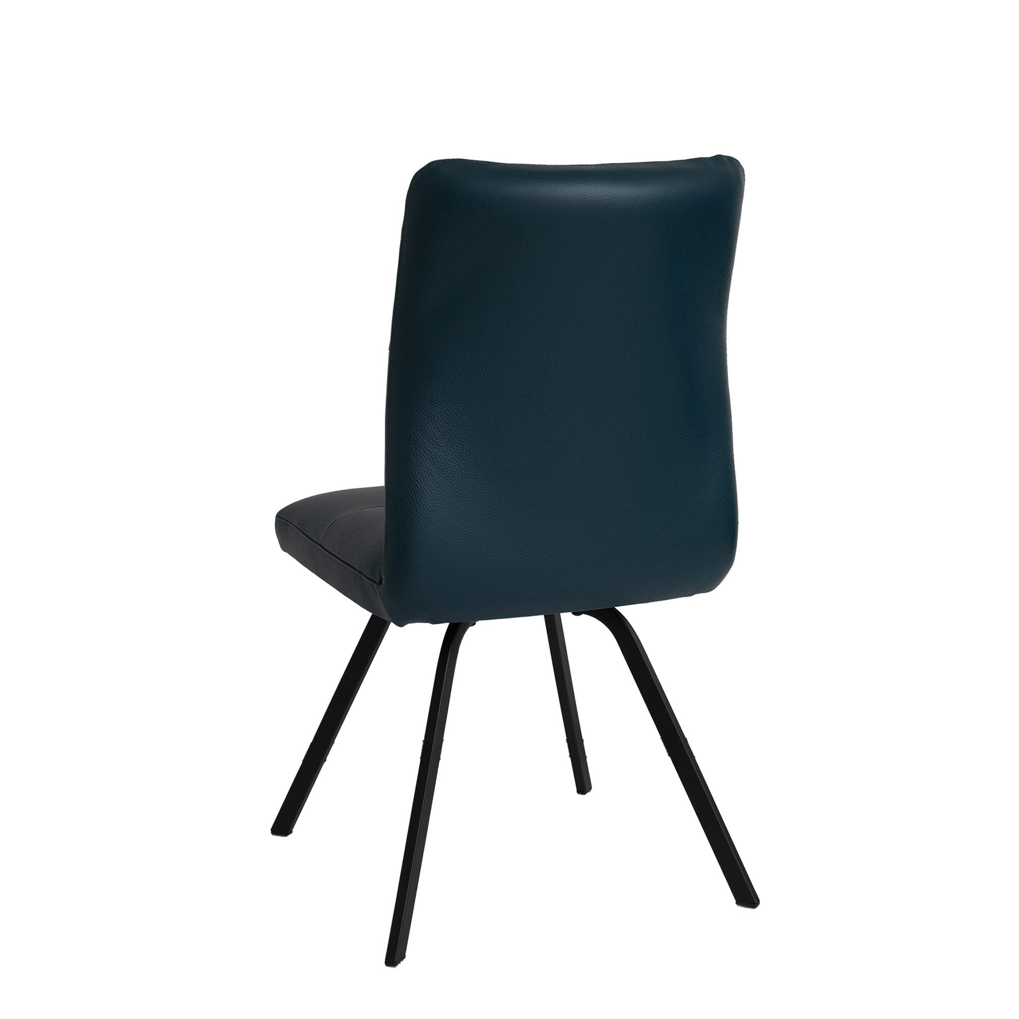 Chair With 'A' Black Metal Leg In Soleda 453 Blue Leather