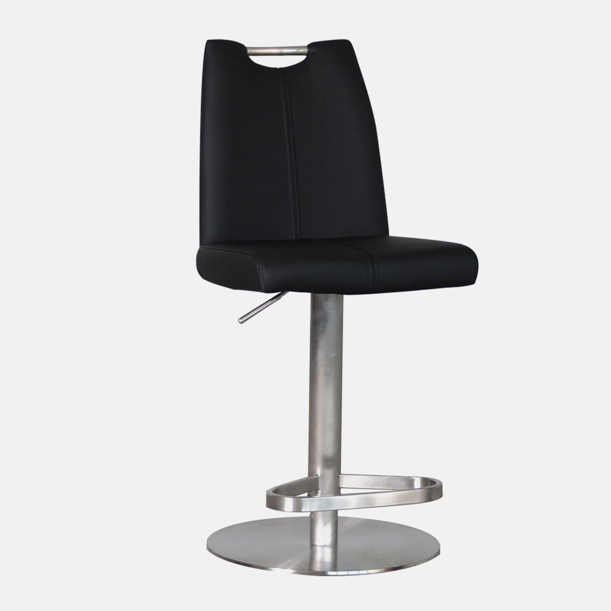 Ede - Swivel Bar Stool, PU Leather Black