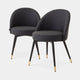 Set Of 2 Dining Chairs Grey Faux Leather