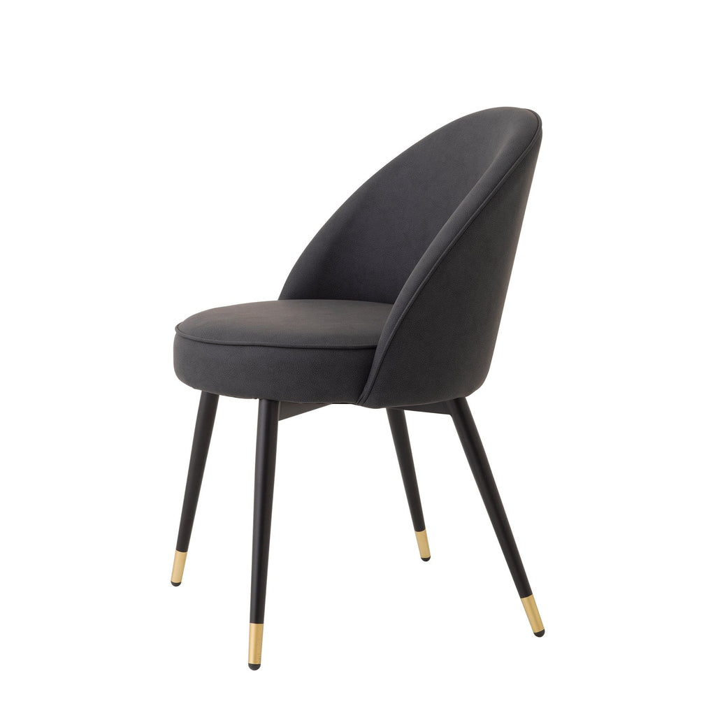 Set Of 2 Dining Chairs Grey Faux Leather