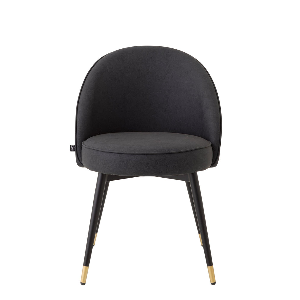 Set Of 2 Dining Chairs Grey Faux Leather