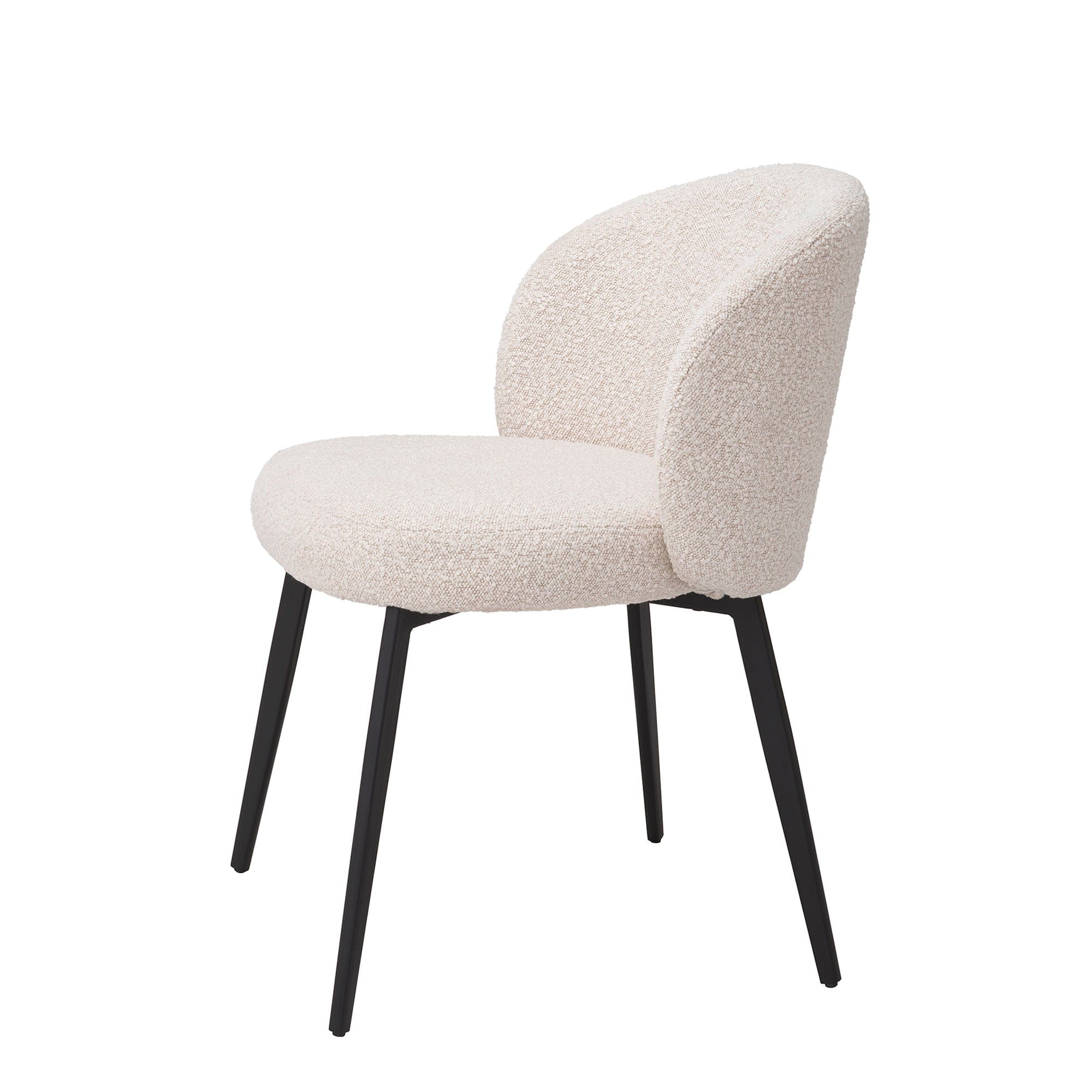 Set Of 2 Dining Chairs Boucle Cream