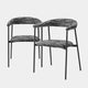 Eichholtz Julio - Set Of 2 Dining Chairs In Boucle Sonata Black