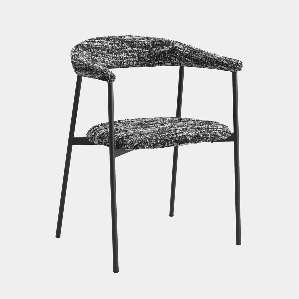 Eichholtz Julio - Set Of 2 Dining Chairs In Boucle Sonata Black