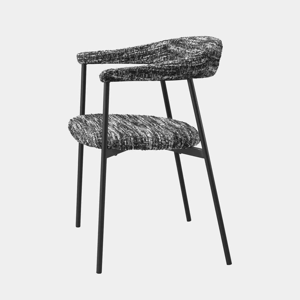 Eichholtz Julio - Set Of 2 Dining Chairs In Boucle Sonata Black