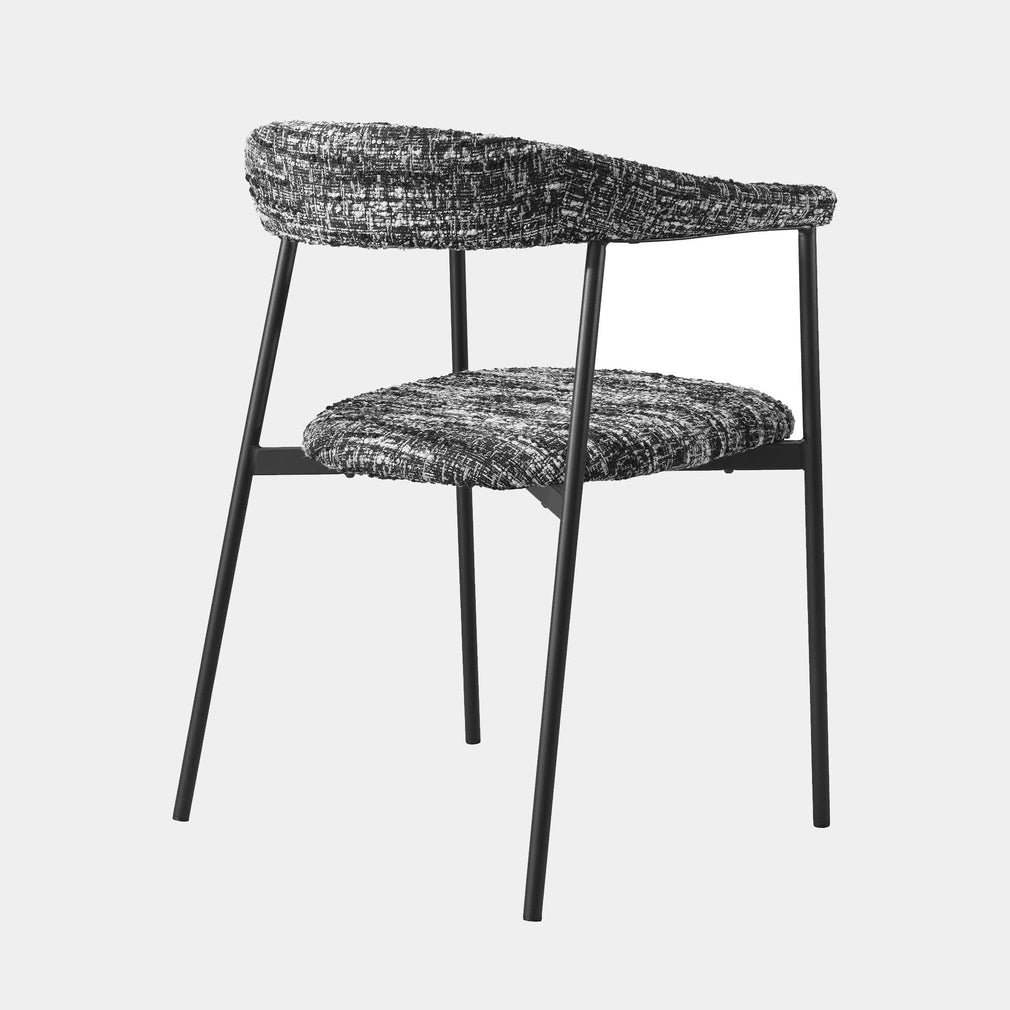 Eichholtz Julio - Set Of 2 Dining Chairs In Boucle Sonata Black