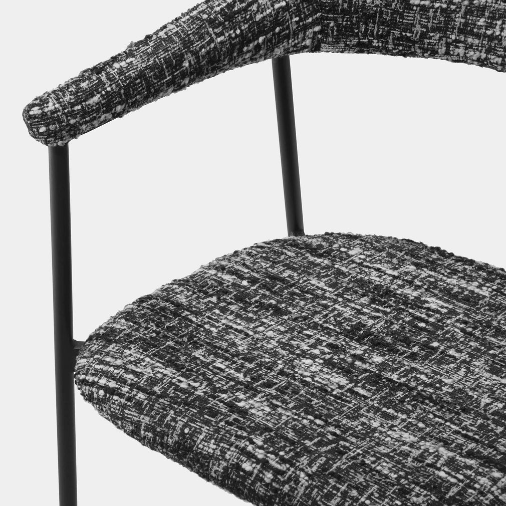 Eichholtz Julio - Set Of 2 Dining Chairs In Boucle Sonata Black