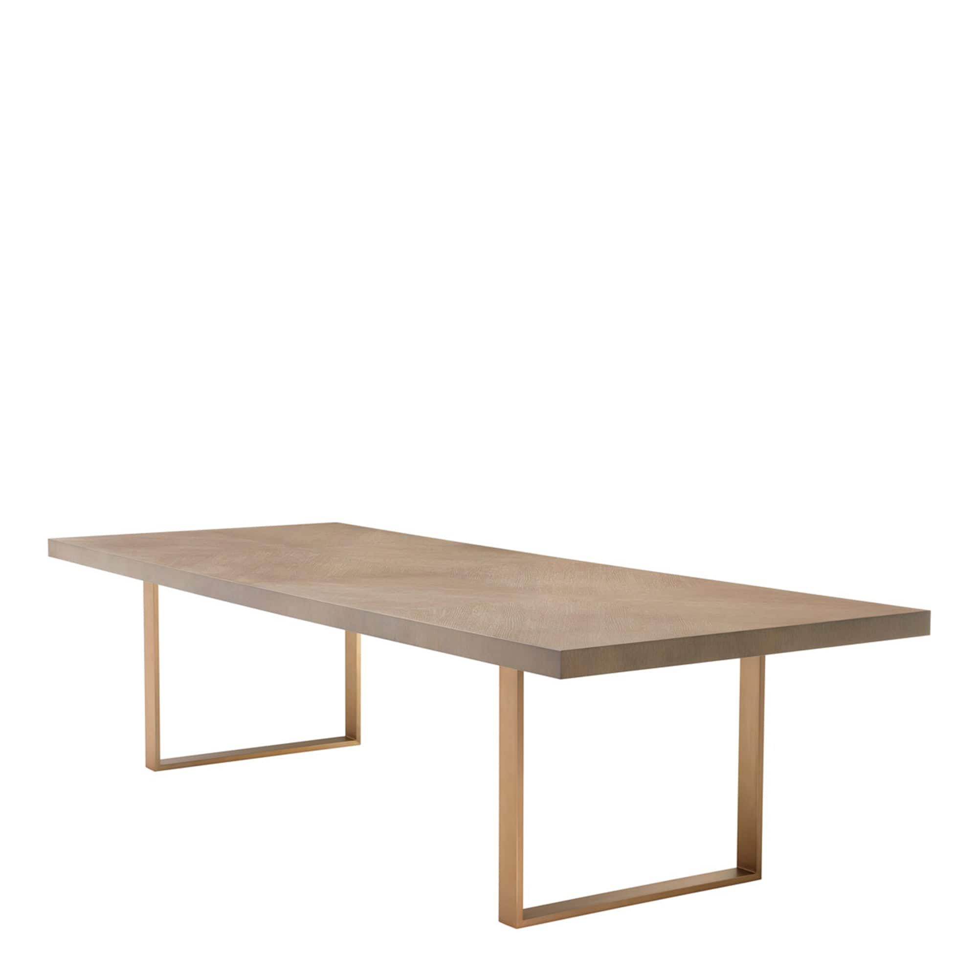 300cm Rectangular Dining Table Washed Oak/Brass Finish