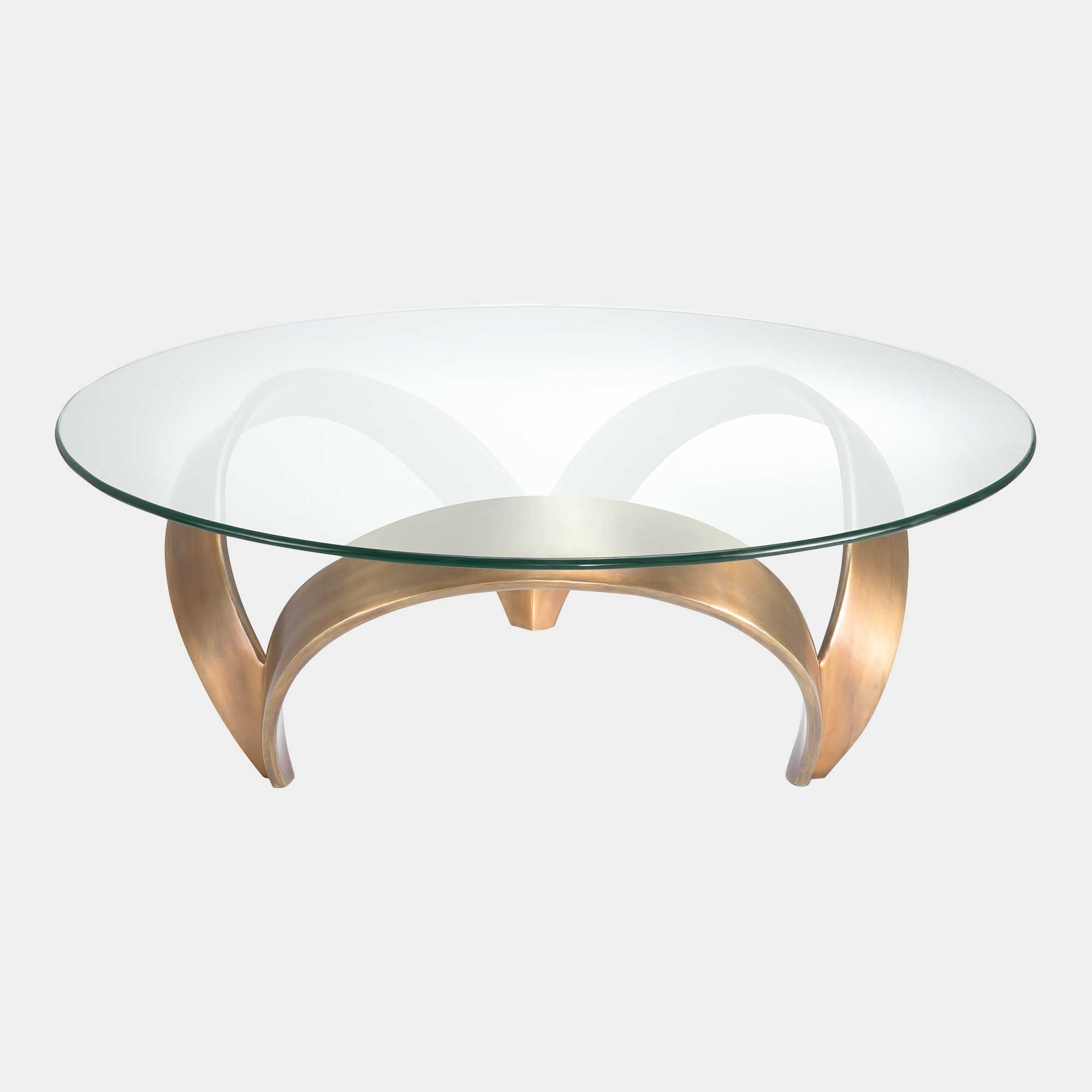 Eichholtz Soquel - Coffee Table Glass Top Vintage Brass Finish