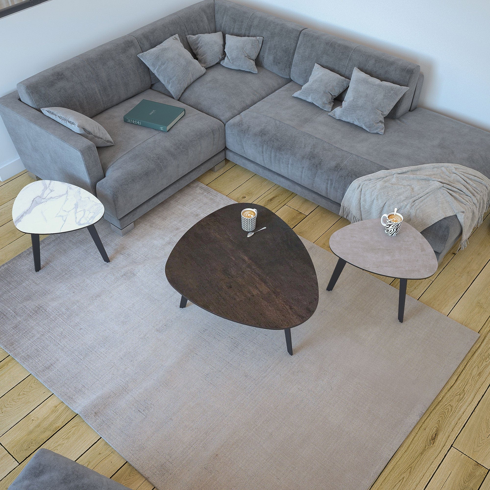 Freya - Ceramic Side Table, Black