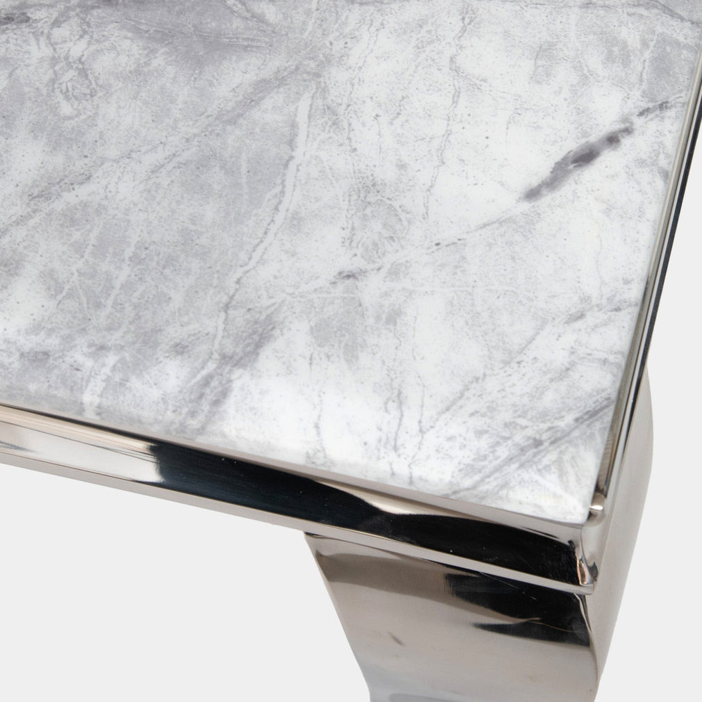 Izmir - 120cm Dining Table With Grey Marble Top