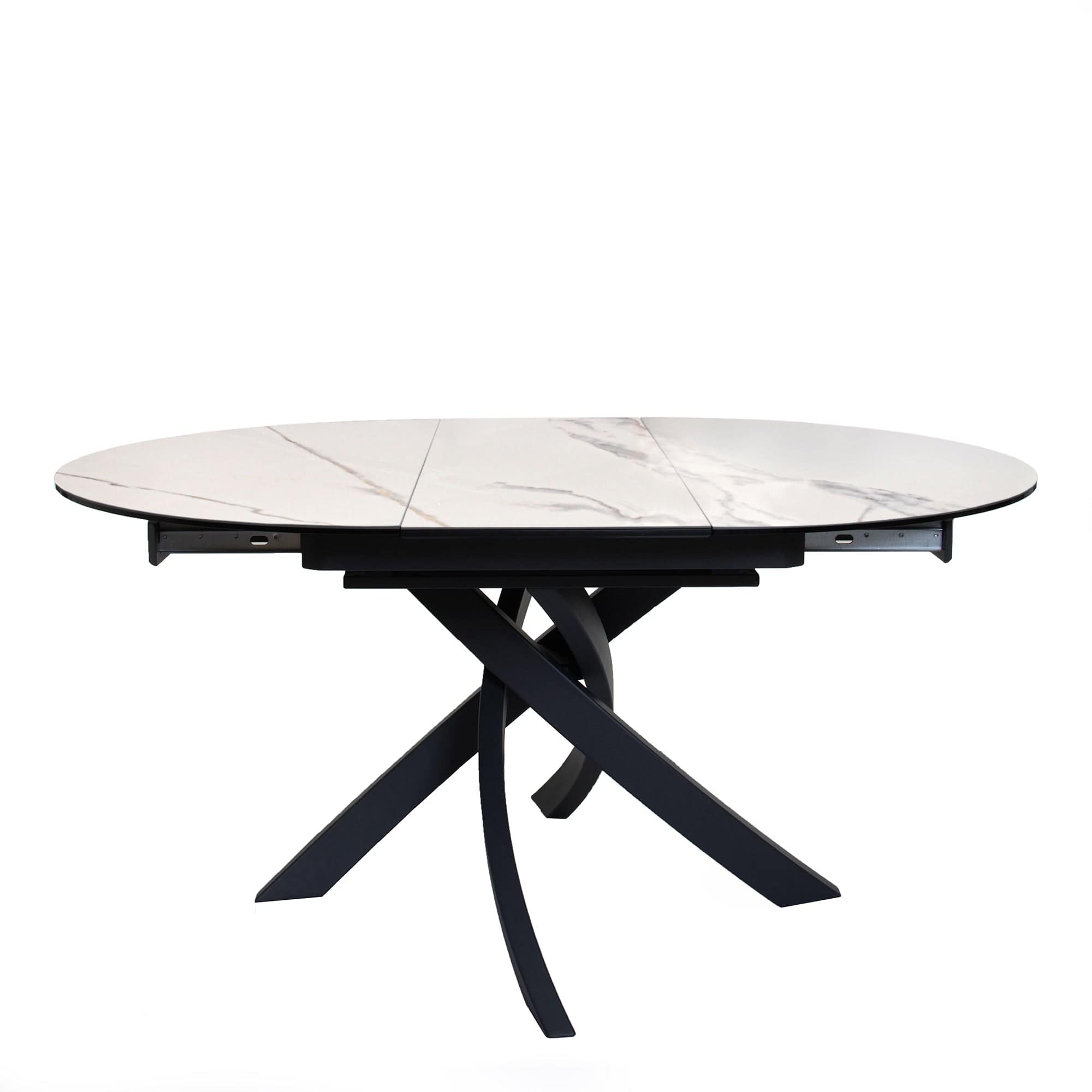 120cm Ext Dining Table White Ceramic