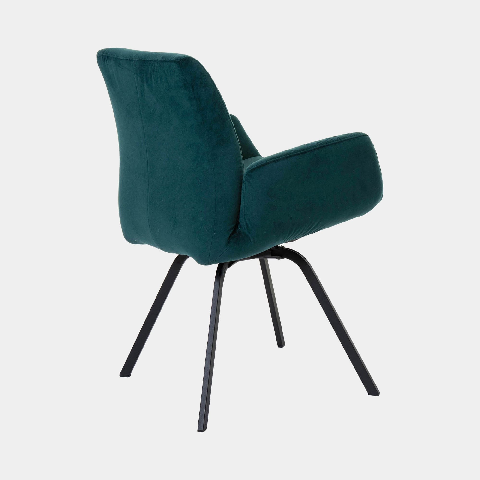 Lily - Swivel Dining Armchair, Velvet Fabric