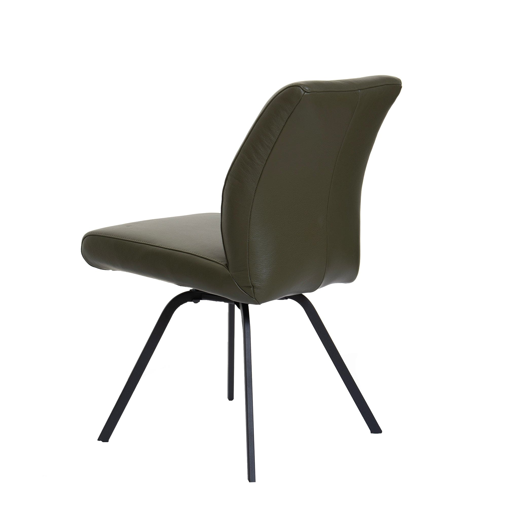 Chair With Black Metal Leg In Semi Aniline