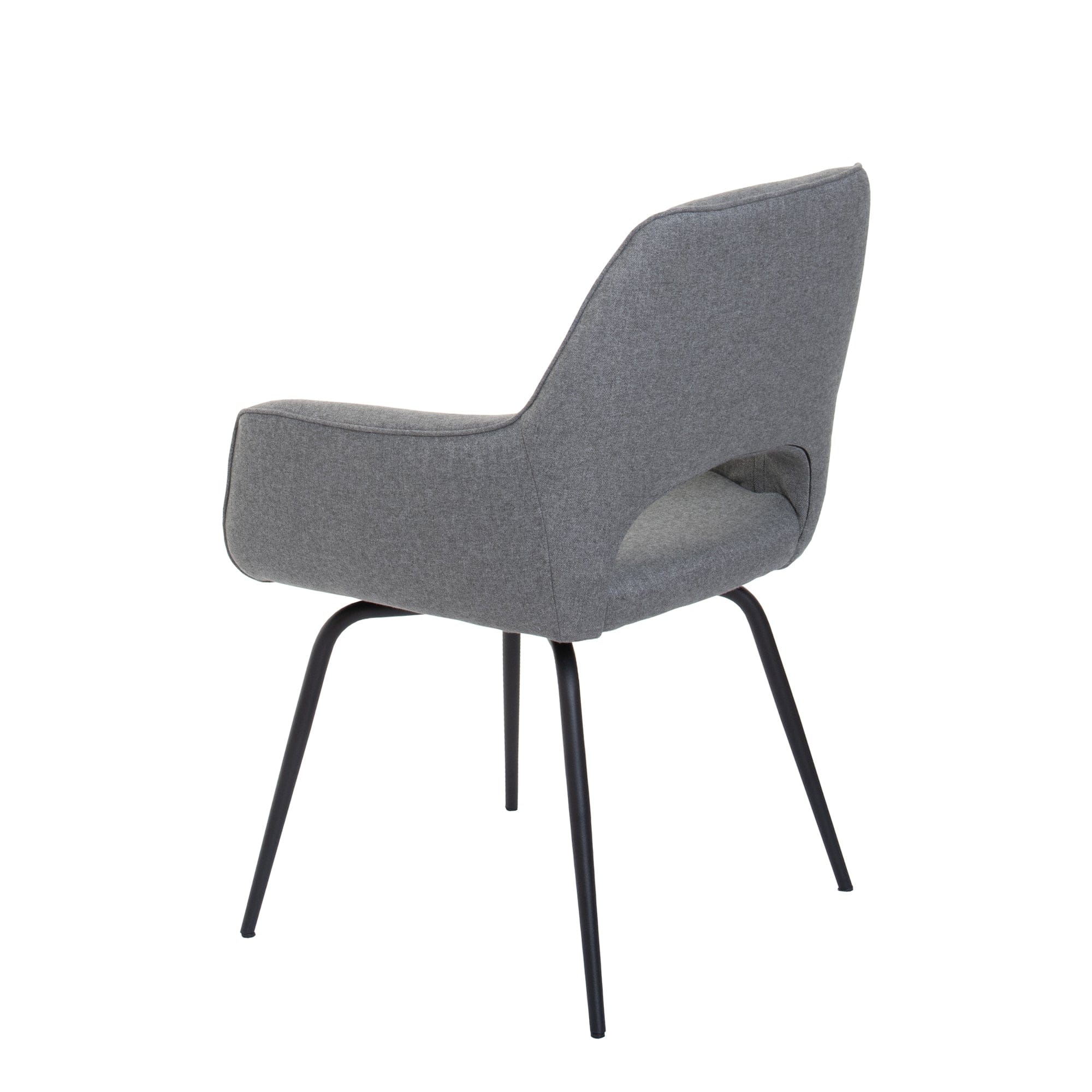 Swivel Dining Chair With Matt Black 'B' Elegant Leg In Group 1 FR6842/A/1 Grey Fabric