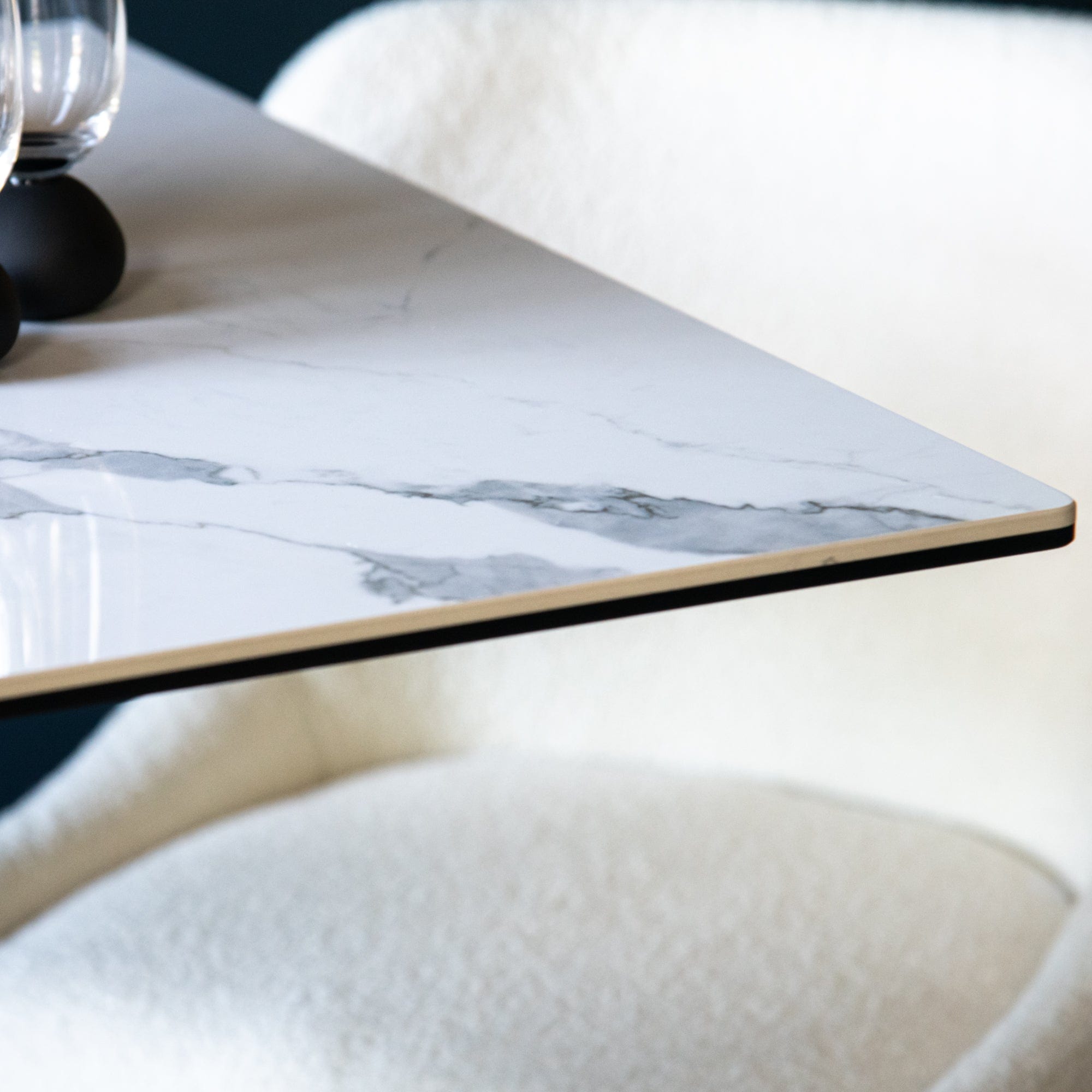 70 x 70 cm Bar Table White Ceramic