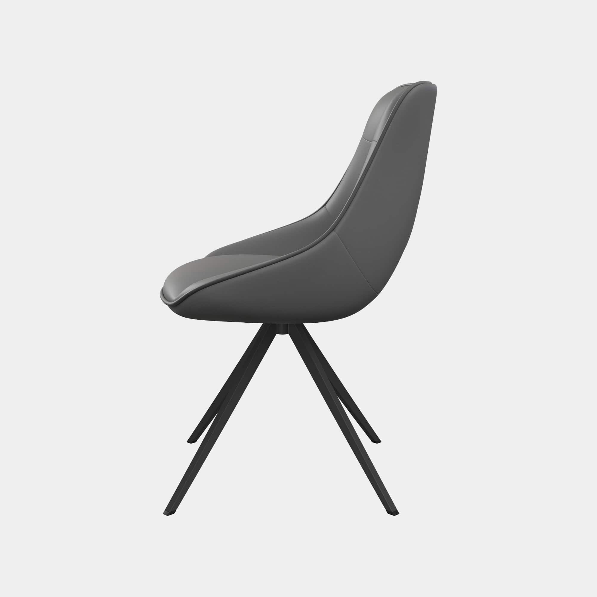 Matera - Swivel Dining Chair In PU Grey