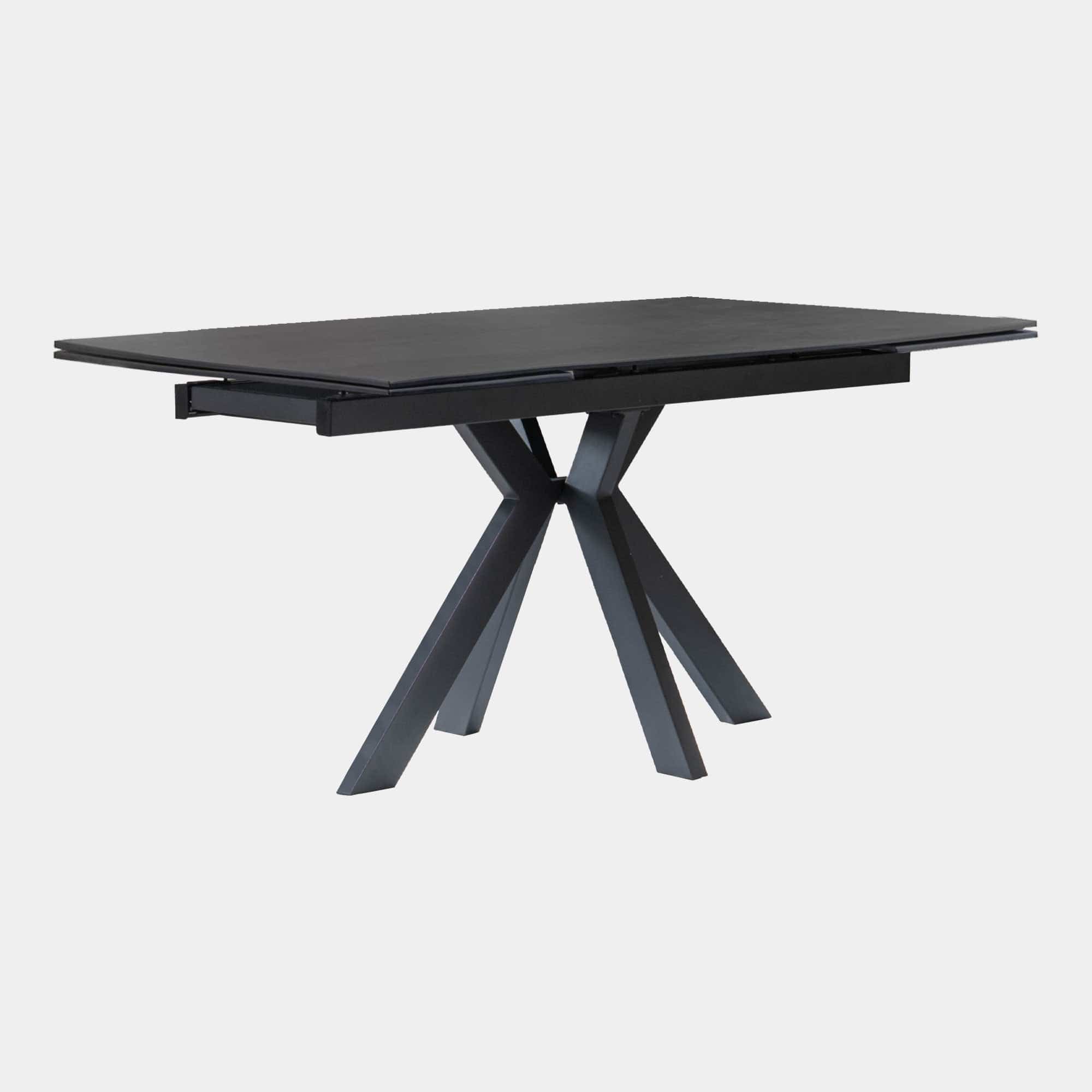 160cm Extending Dining Table With Grey Ceramic Top