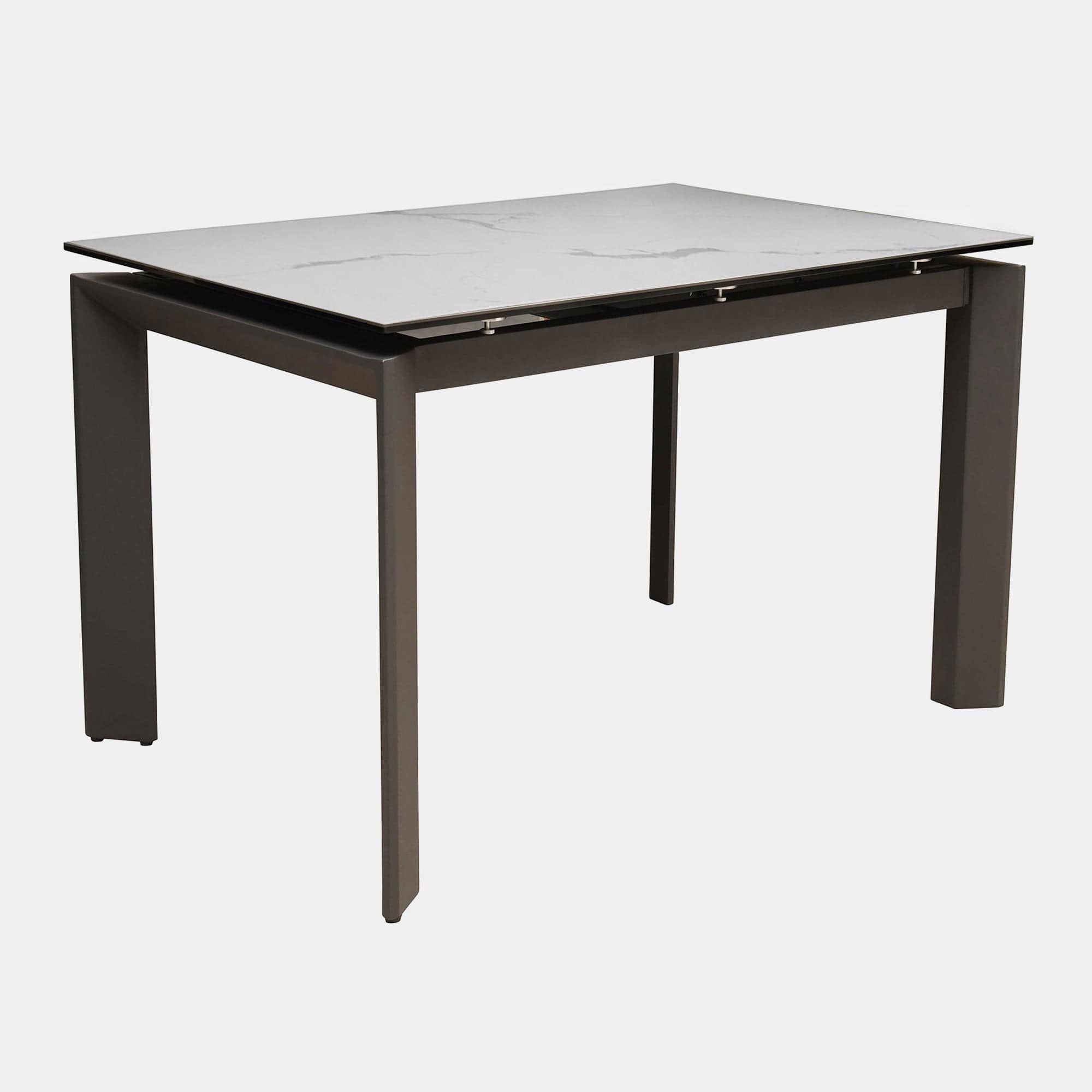 120cm Ext Dining Table White Ceramic