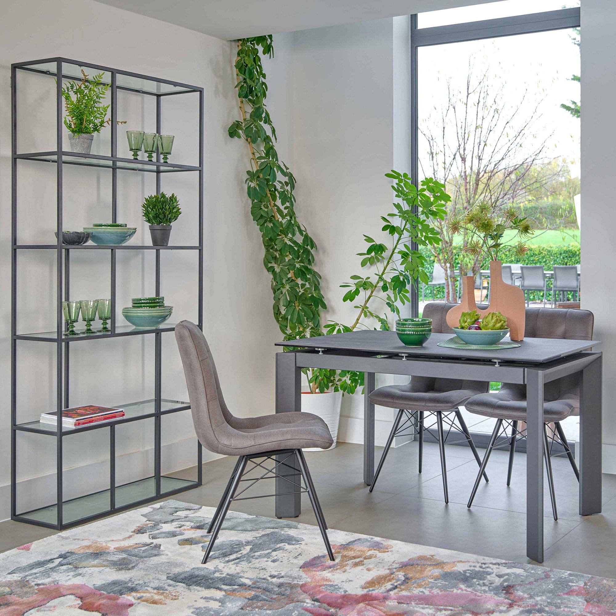 120cm Ext Dining Table White Ceramic