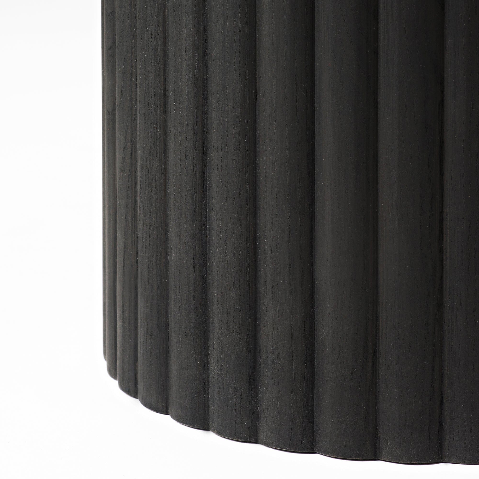 62cm Round Coffee Table With Ribbed Column Leg