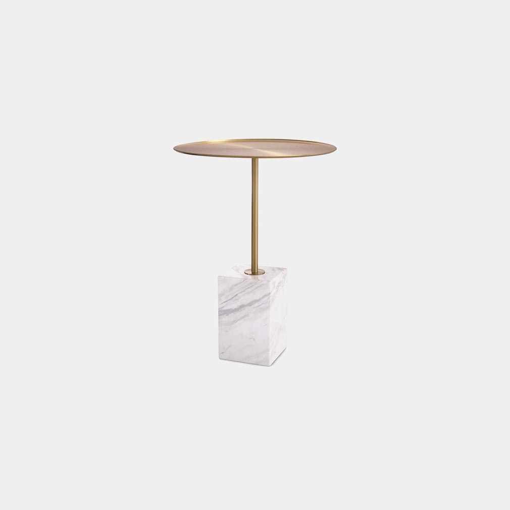 Eichholtz Cole - Side Table Brushed Brass/White Marble